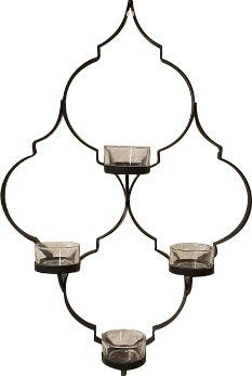 Myflair Möbel & Accessoires Wandkaarsenhouder Shabby chic, landhuis, zwart