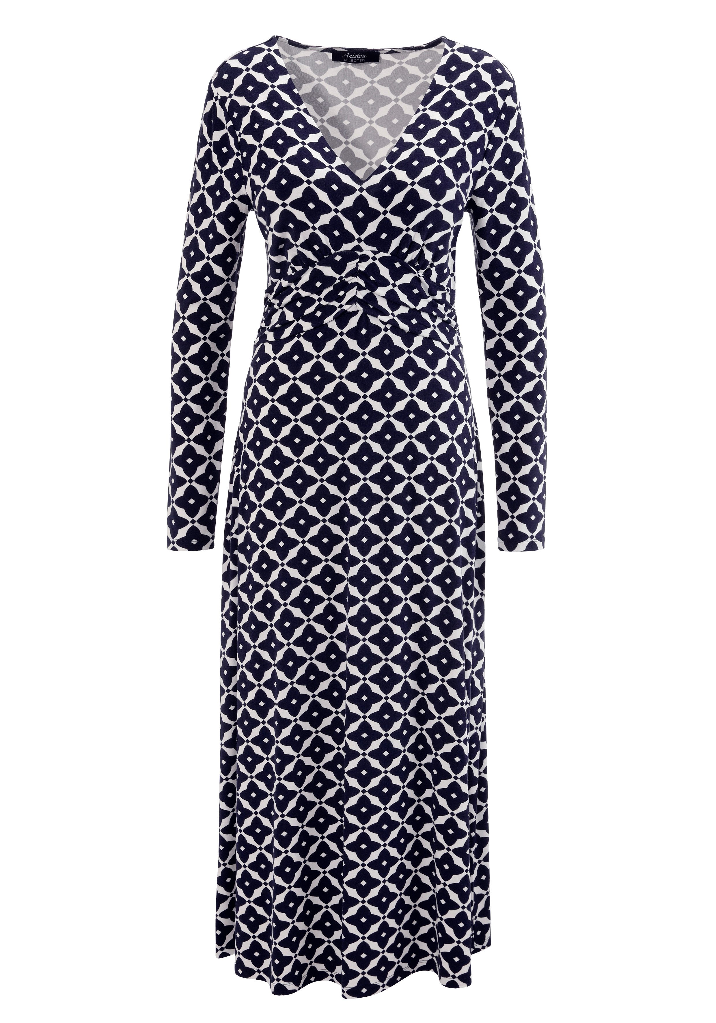 Aniston SELECTED Midi-jurk met elegante, grafische drukverloop - nieuwe collectie