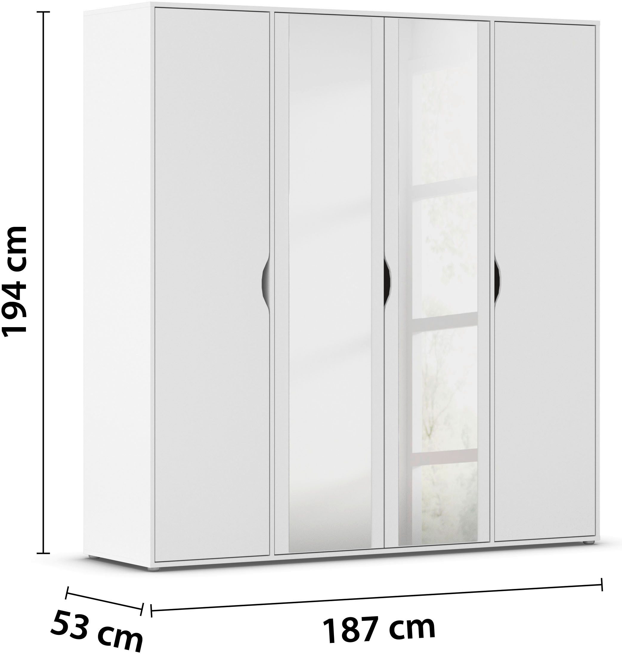 rauch Draaideurkast Kledingkast Kast Garderobe Wasmand NARAI met Spiegel Greefaansluitingen voor een greeploze look TOPSELLER MADE IN GERMANY