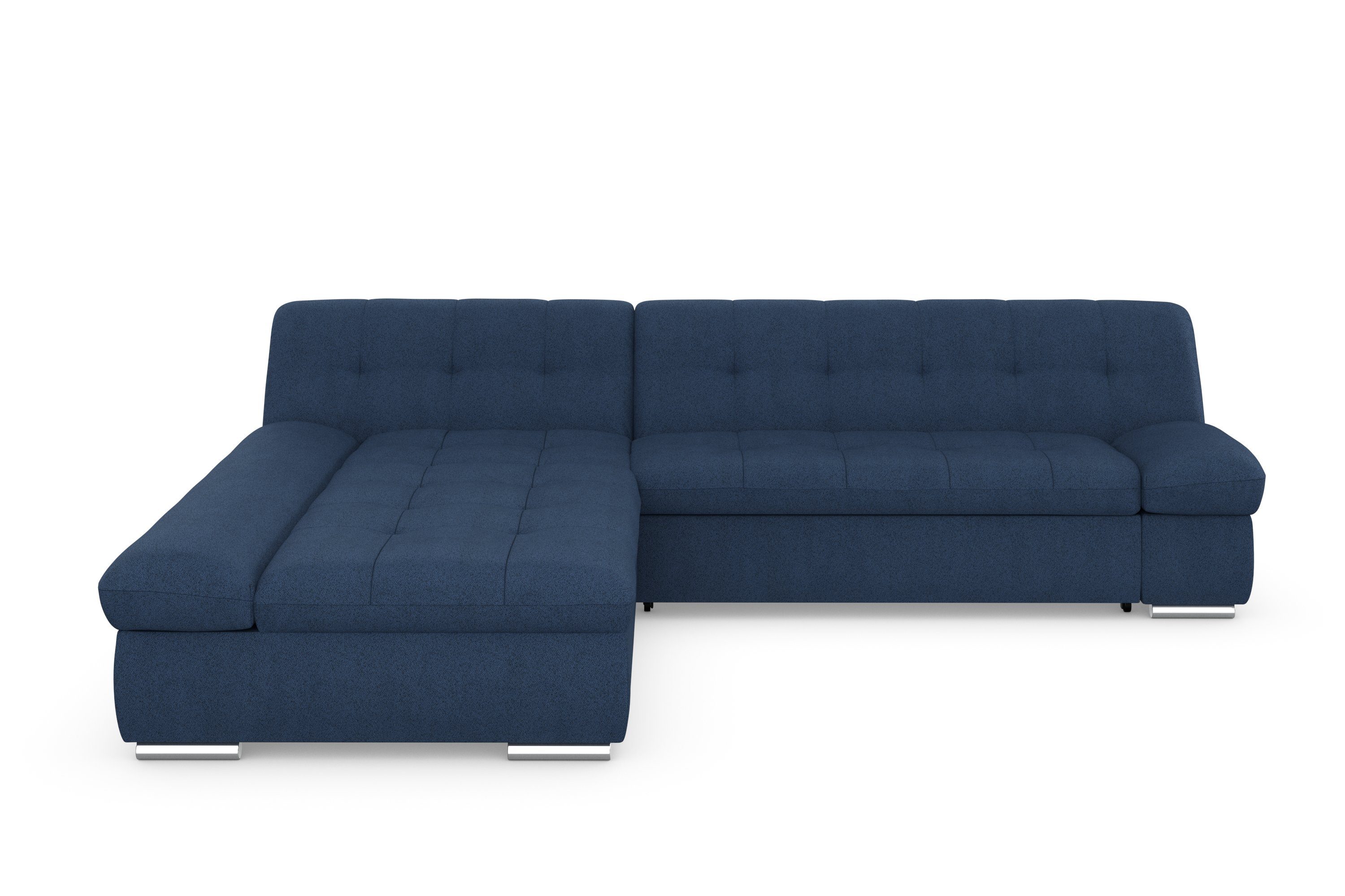 DOMO collection Hoekbank Mona L-vorm optioneel met slaapfunctie blauw, hoekbanken, Met slaapfunctie, mit Bettfunktion