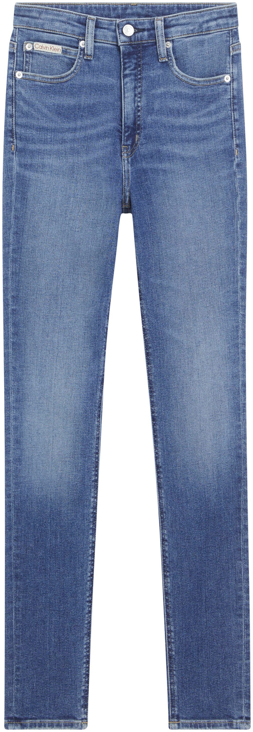 Calvin Klein Skinny fit jeans High rise skinny met muntzakje, lichte stone wash-look