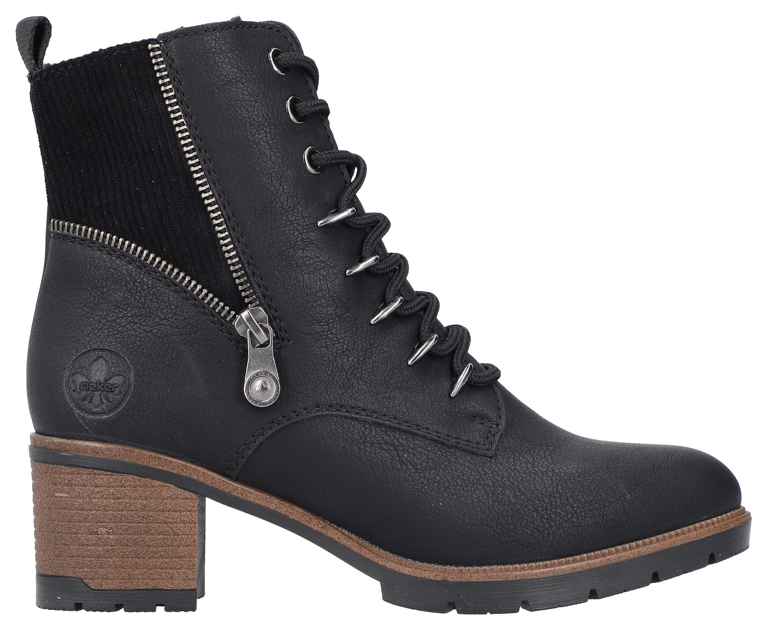 Rieker Winterlaarsjes veterschoenen, veterschoenen, hakken, smalle vorm