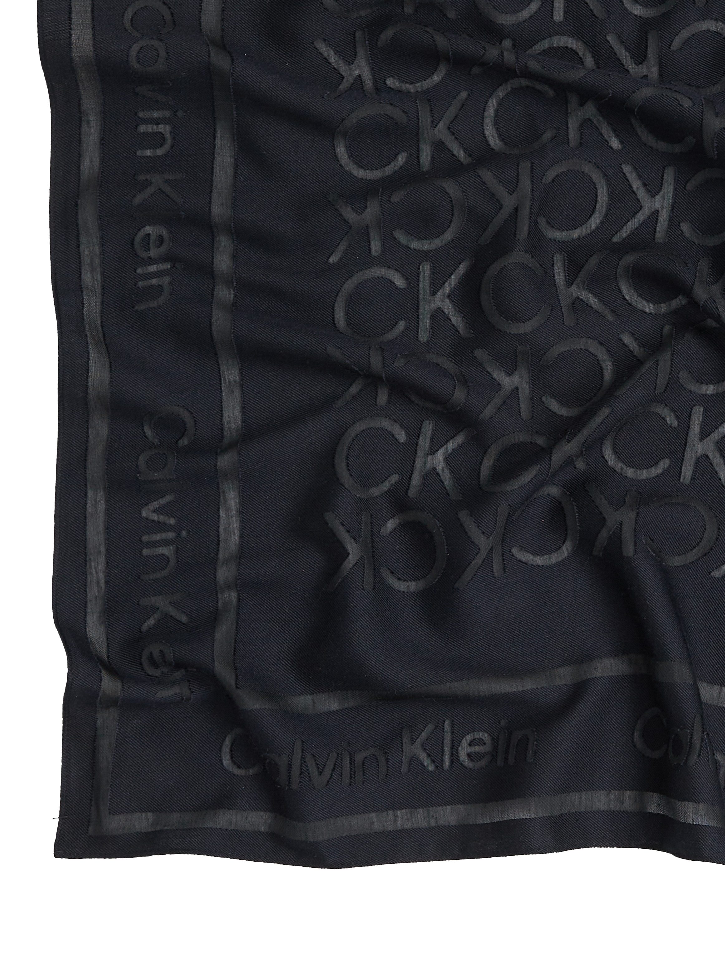 Calvin Klein Sjaal BURNOUT MONOGRAM SCARF CK-patroon vierkante vorm