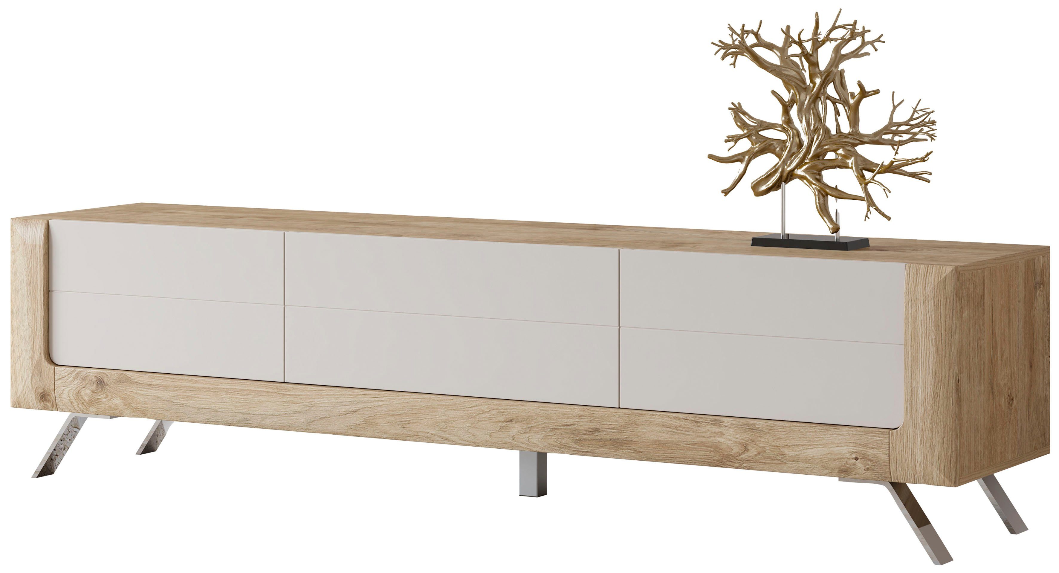 Leonique Tv-meubel Kasai Breedte 199 cm, met 1 lade en 2 deuren