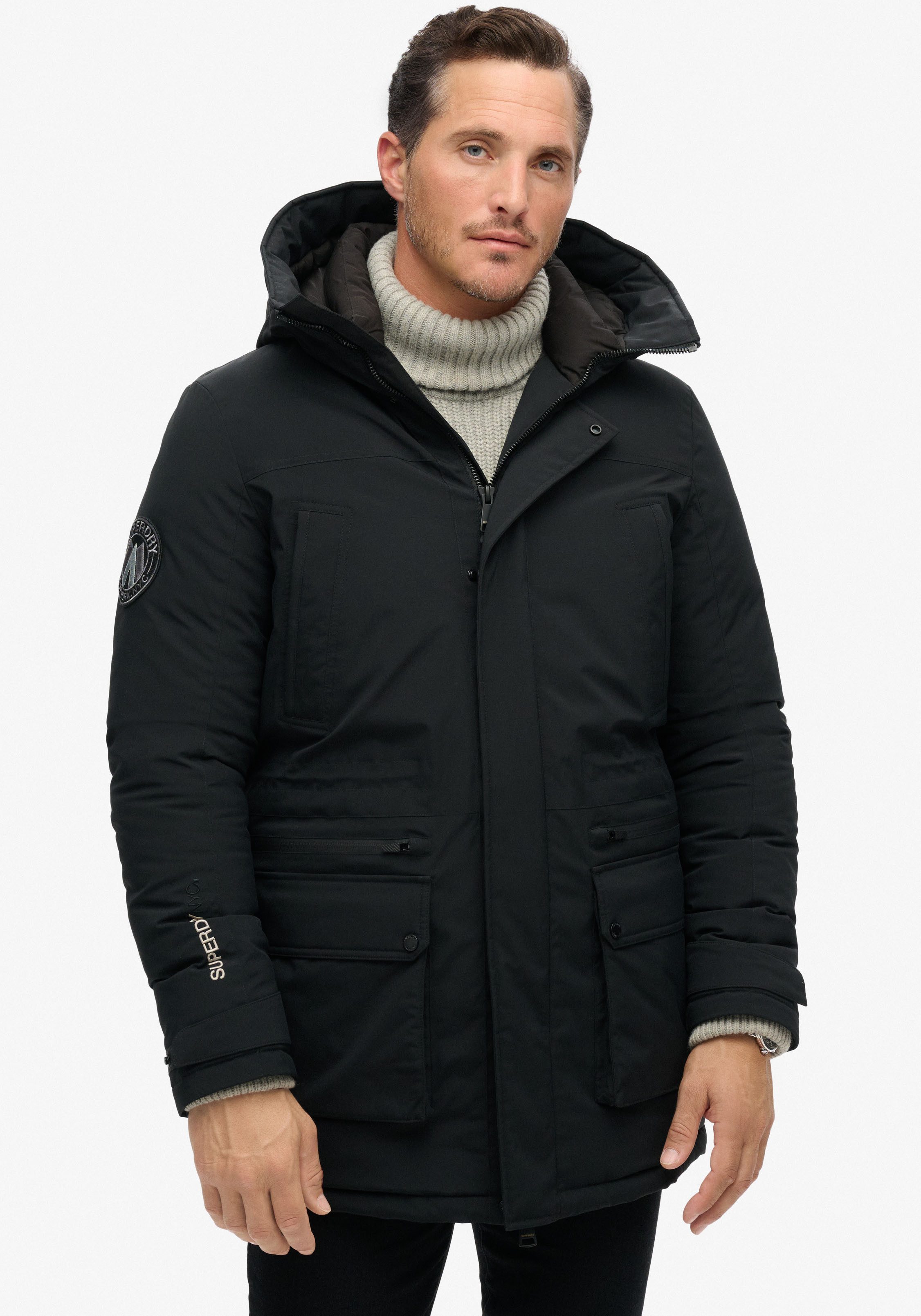Superdry Gewatteerde jas CITY PADDED PARKA JACKET heren winterjassen maat M zwart