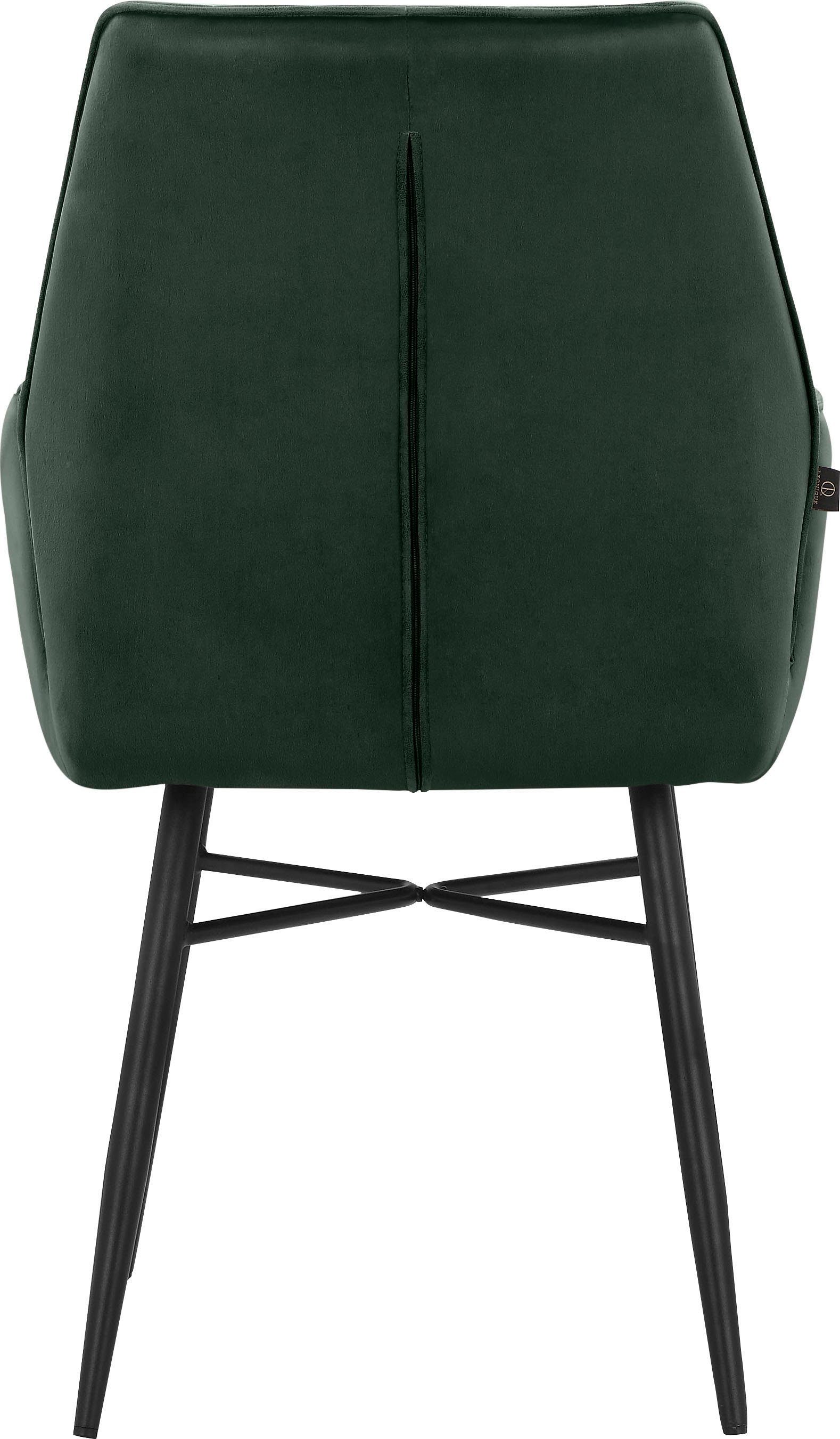 Leonique Eetkamerstoel Hrodwyn Zacht beklede zitting, met horizontale naden op de achterkant, zithoogte 52 cm (2 stuks)