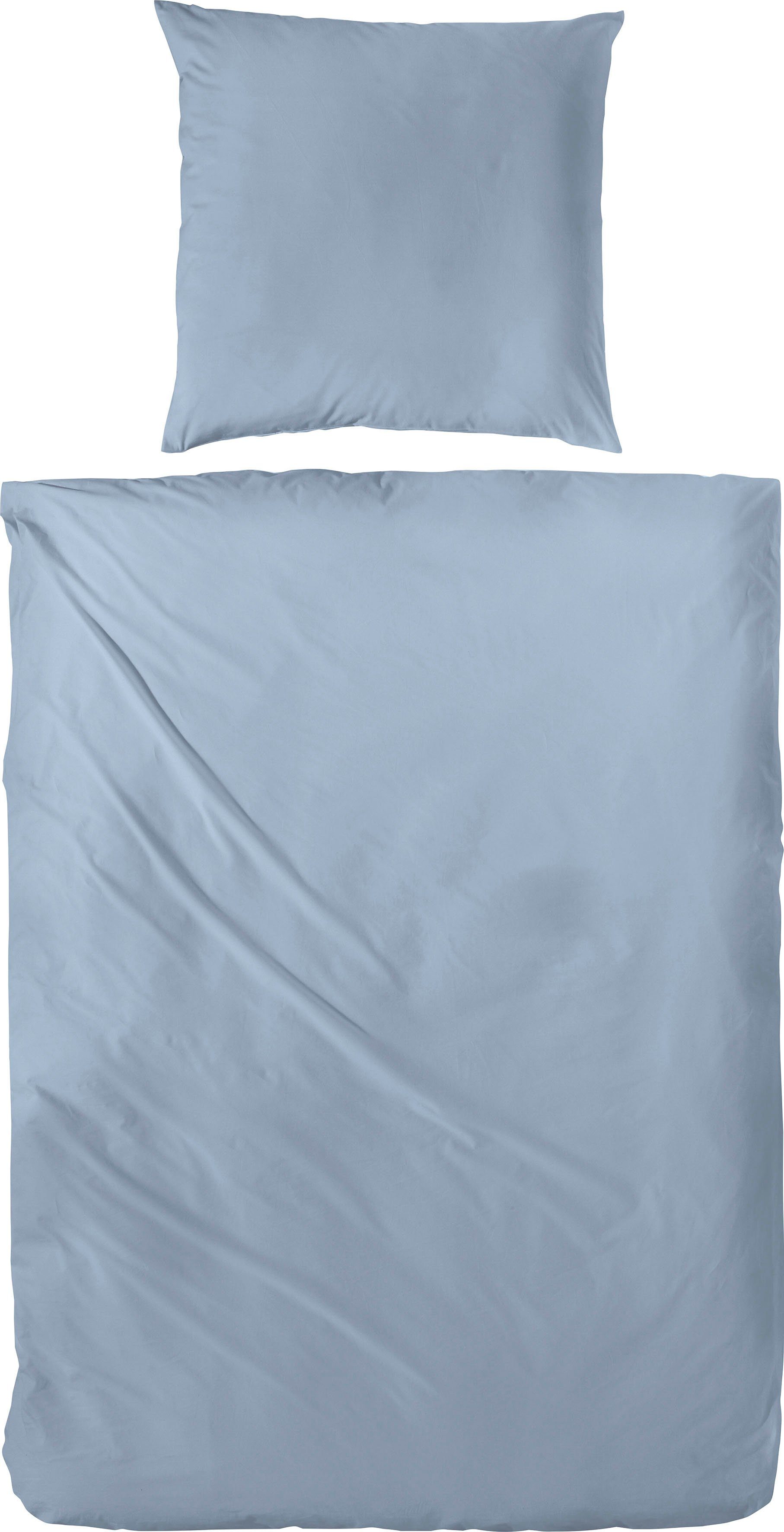 Primera Overtrekset Uni luxe-satijn in mt. 135x200, 155x220 of 200x200 cm Dekbedovertrek van katoen, unikleurige dekbedovertrek met ritssluiting