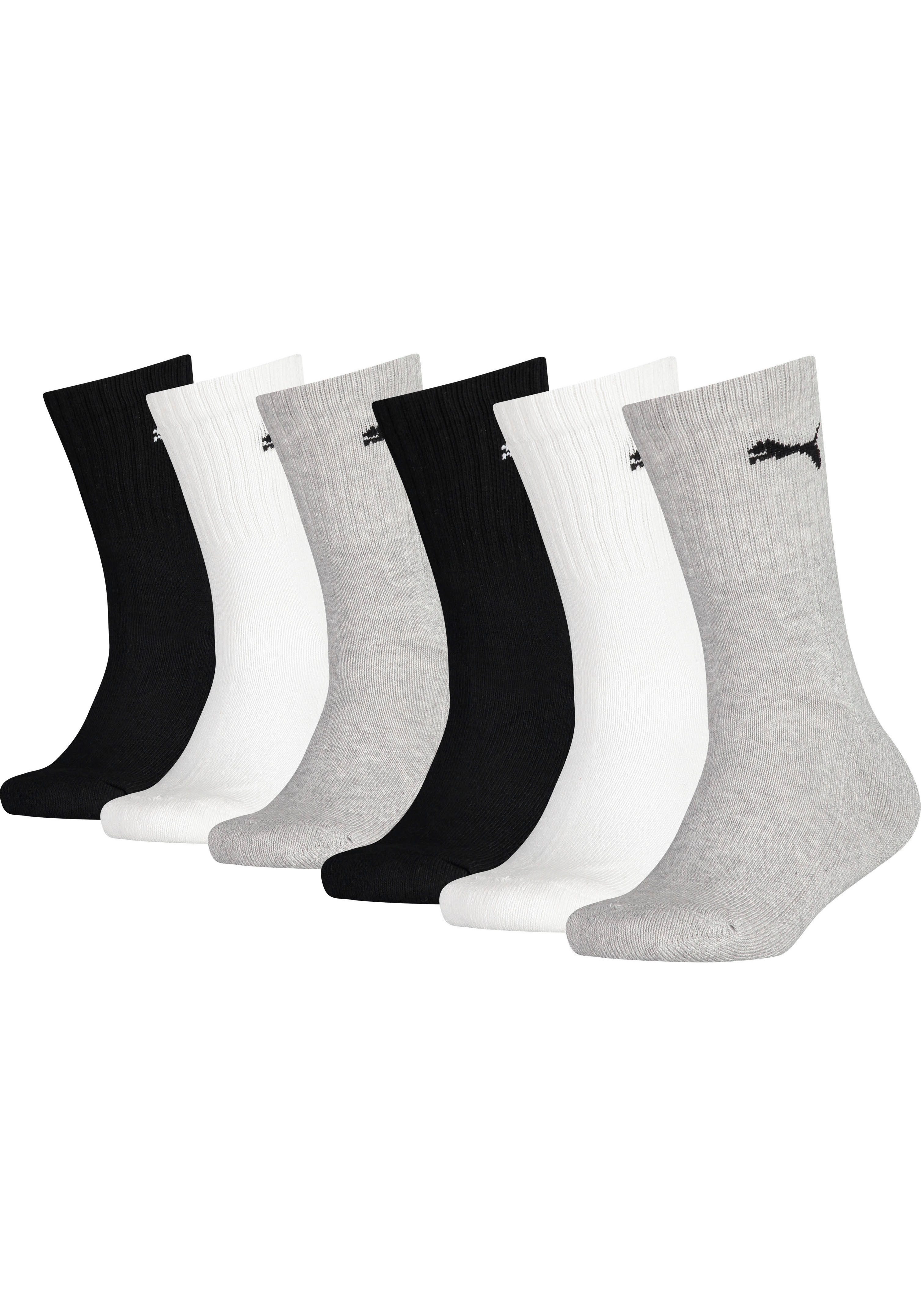 PUMA Sokken PUMA JUNIOR CREW SOCK 6P ECOM gepolsterde zool voor extra comfort (6 paar, 6 paar)