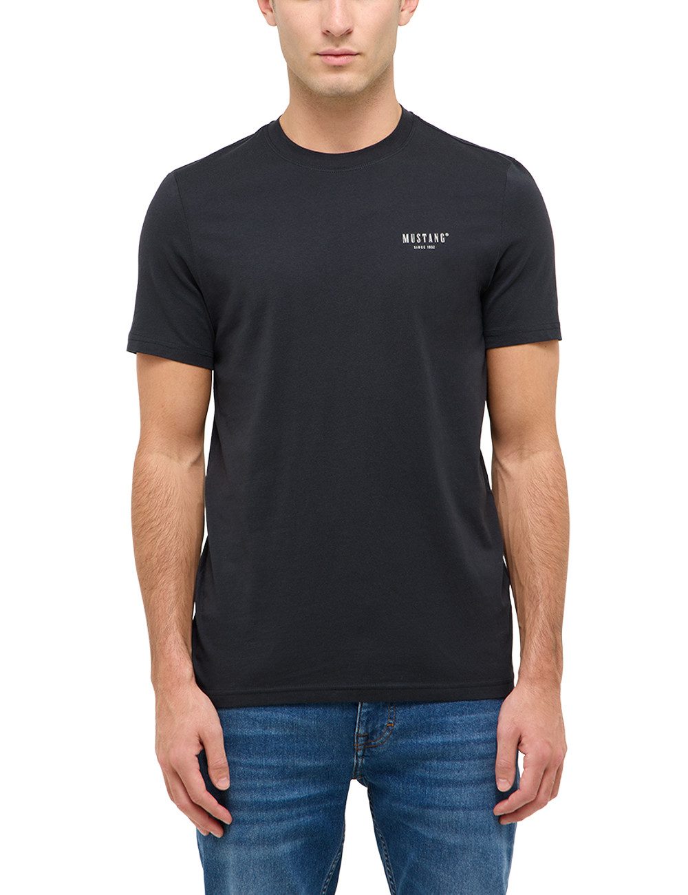 MUSTANG Shirt met korte mouwen Heren stijl Austin heren t-shirts maat M zwart