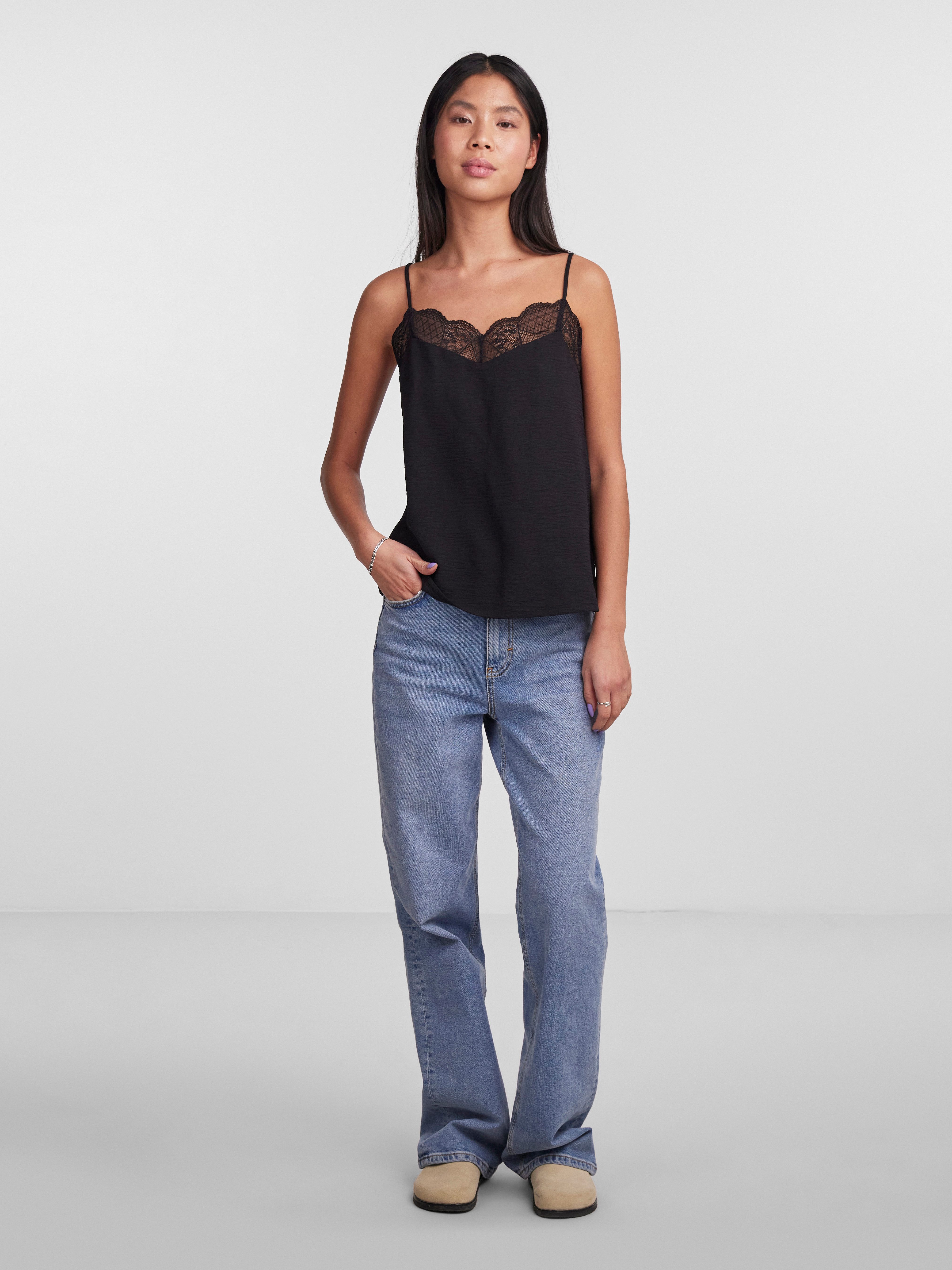 pieces Top PCTIFFANY STRAP LACE TOP WVN NOOS BC