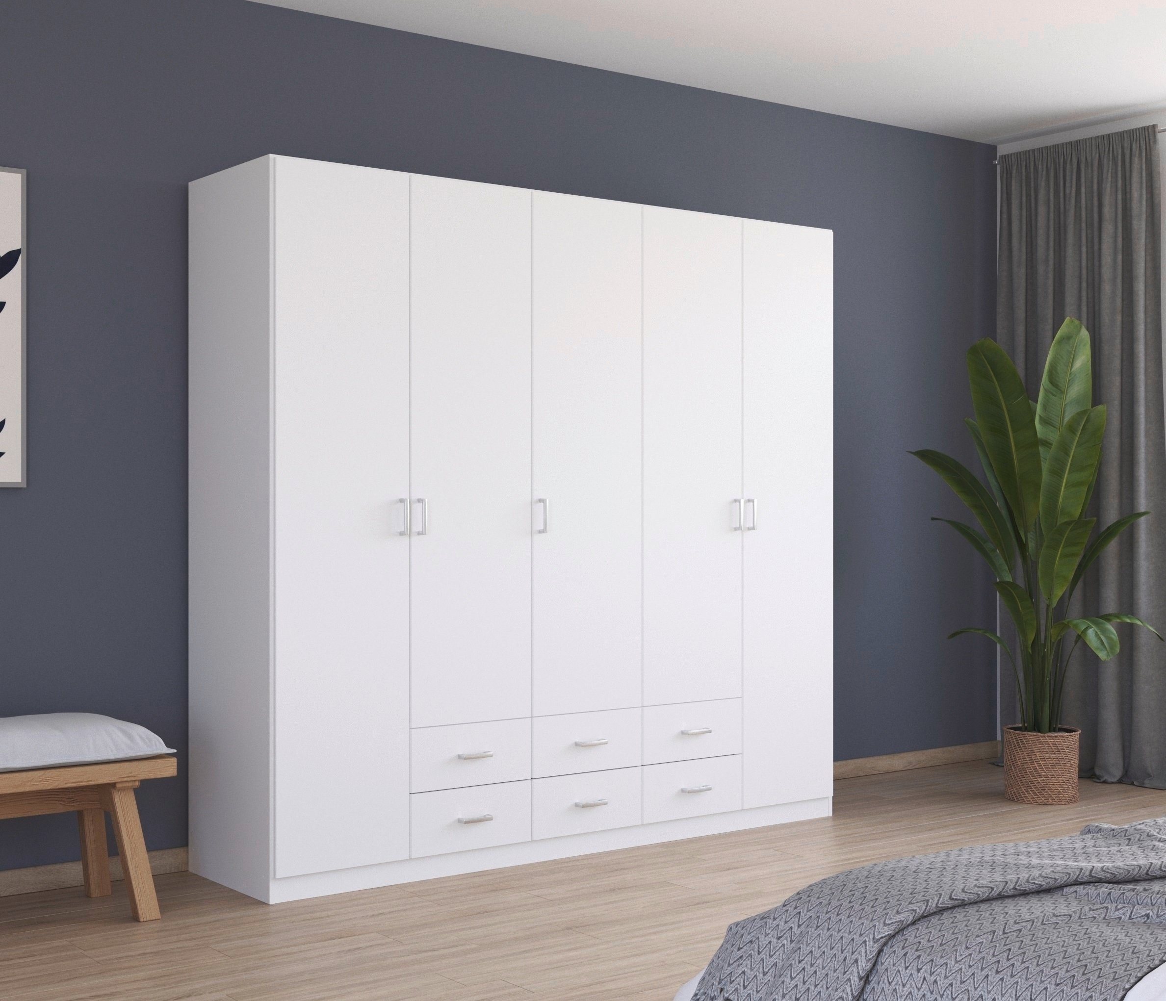 rauch Draaideurkast Kledingkast kast garderobe linnenkast GAMMA in 3 breedtes met 6 lades, in eenvoudig design topseller made in germany