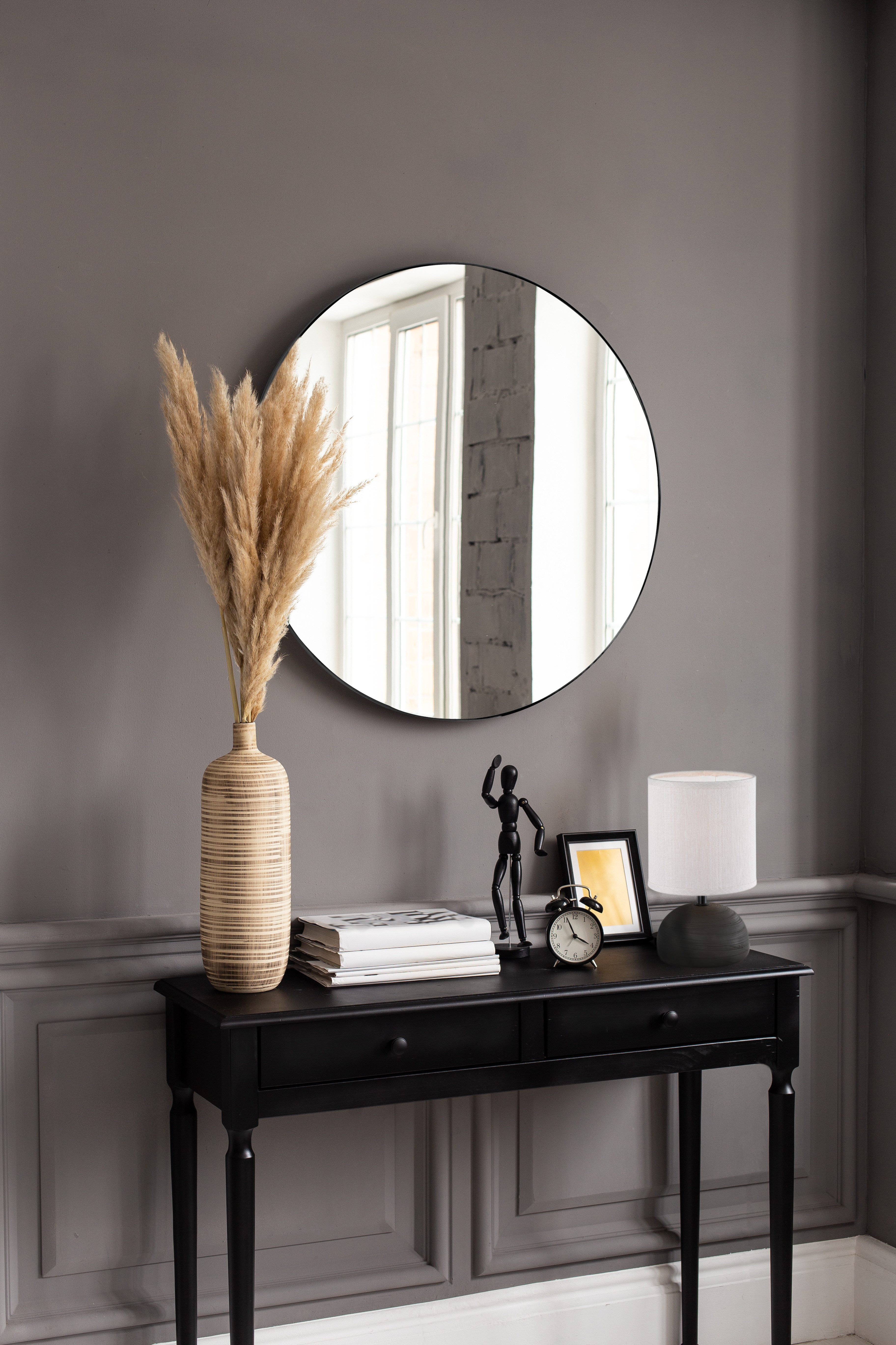 MIRRORS AND MORE Sierspiegel Mila Wandspiegel, rond, Ø 50 cm, gelakt metaal (1 stuk)