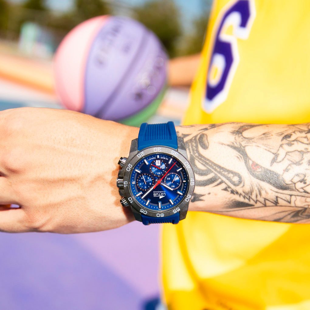 Lotus Chronograaf Quartzhorloge, horloge, herrenuur, rubberen band, dag, stopwatchfunctie