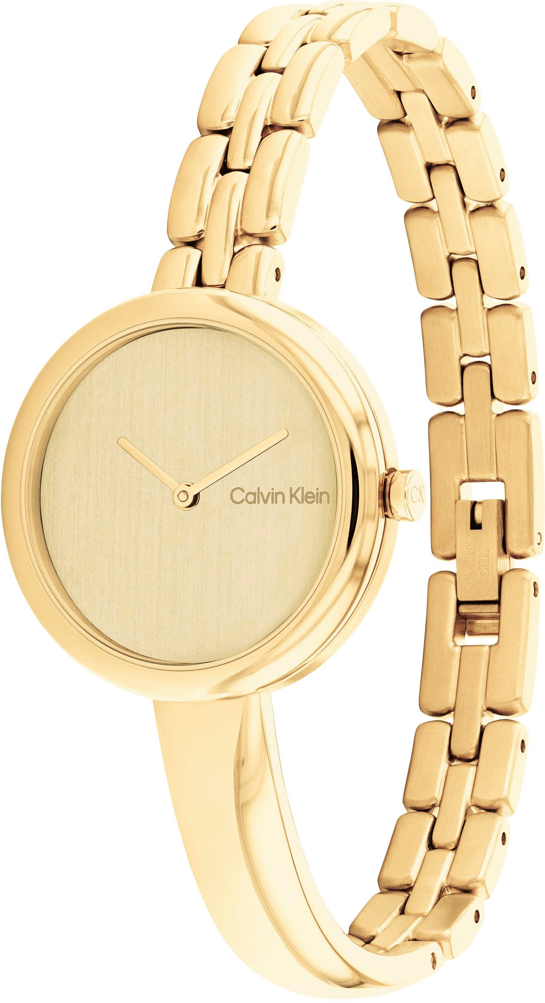 Calvin Klein Kwartshorloge SCULPTURAL Polshorloge, dameshorloge, mineraalglas, roestvrijstalen armband