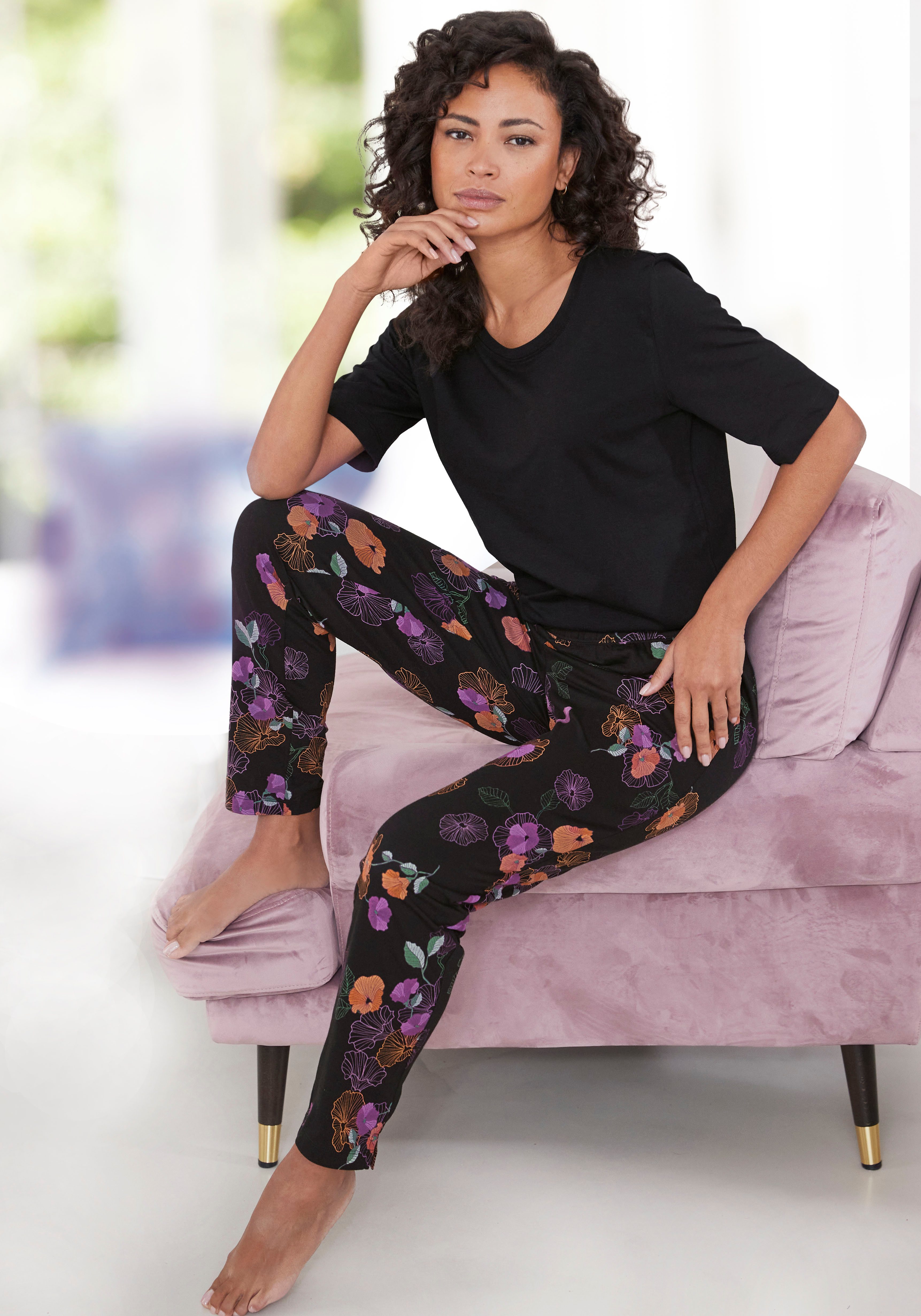 Vivance Dreams Pyjama met bloemdessin (2-delig)