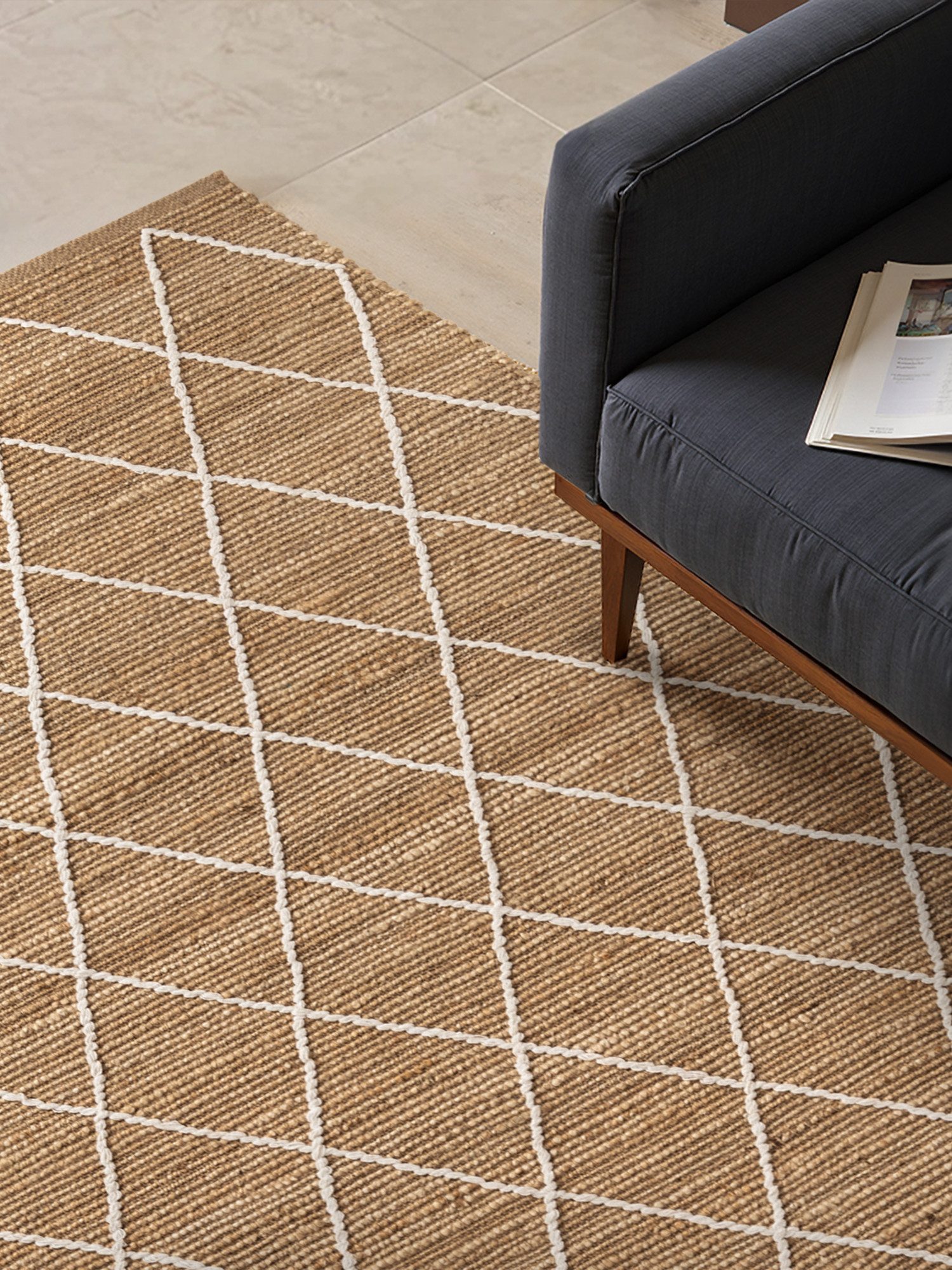 HANSE Home Vloerkleed Kunu jute tapijt Natuurlijke vezels, jute met katoen, woonkamer, hal, gang, boho, scandi