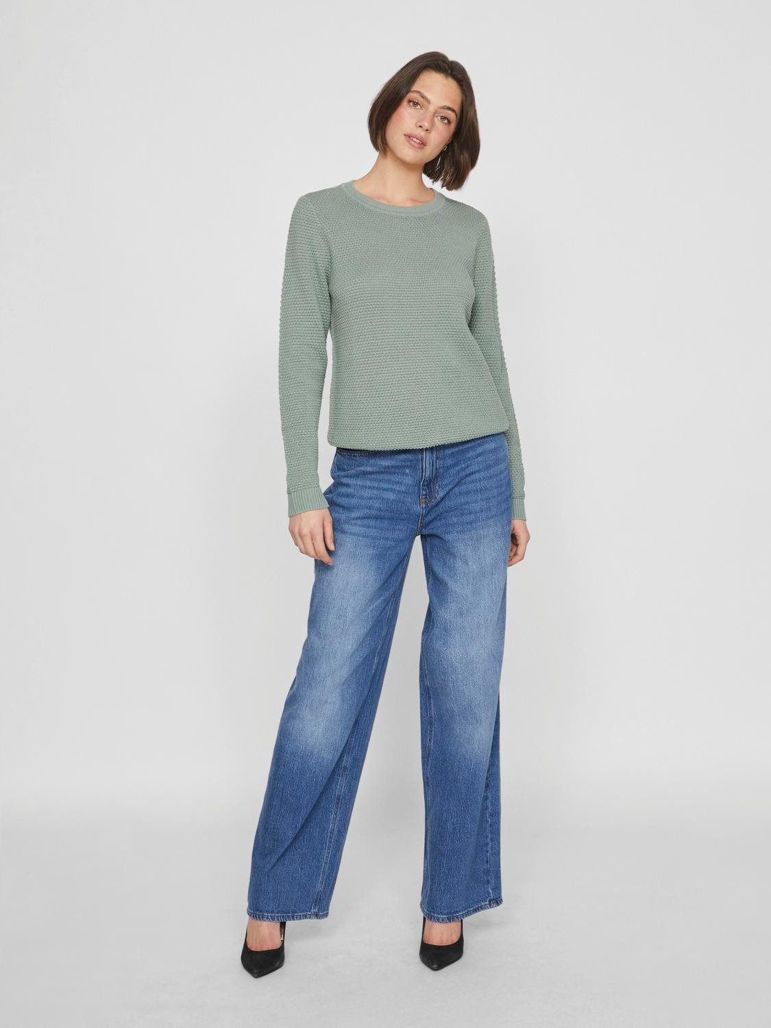Vila Trui met ronde hals VIDALO O-NECK L S KNIT TOP- NOOS