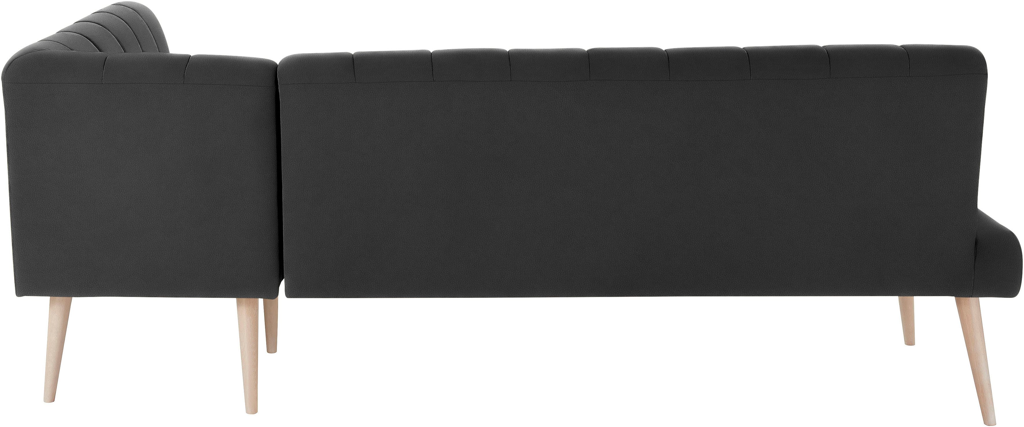 exxpo - sofa fashion Hoekbank Costa, moderne rugstikking, comfortabel en elegant, hoge houten voet