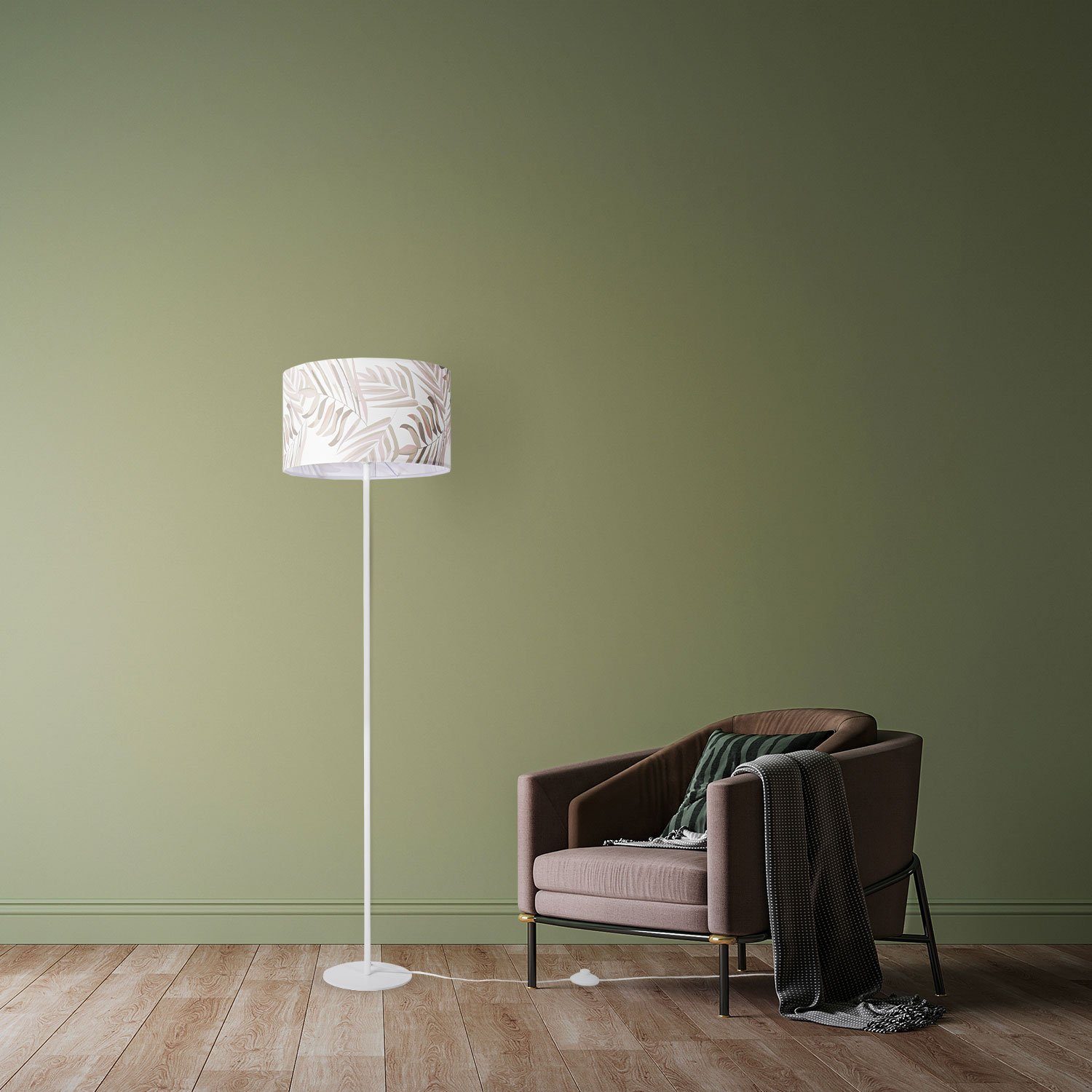 Paco Home Staande lamp Kuba 126 Lamp leeslamp kinderkamer decor woonkamer kantoor lampenkap palm
