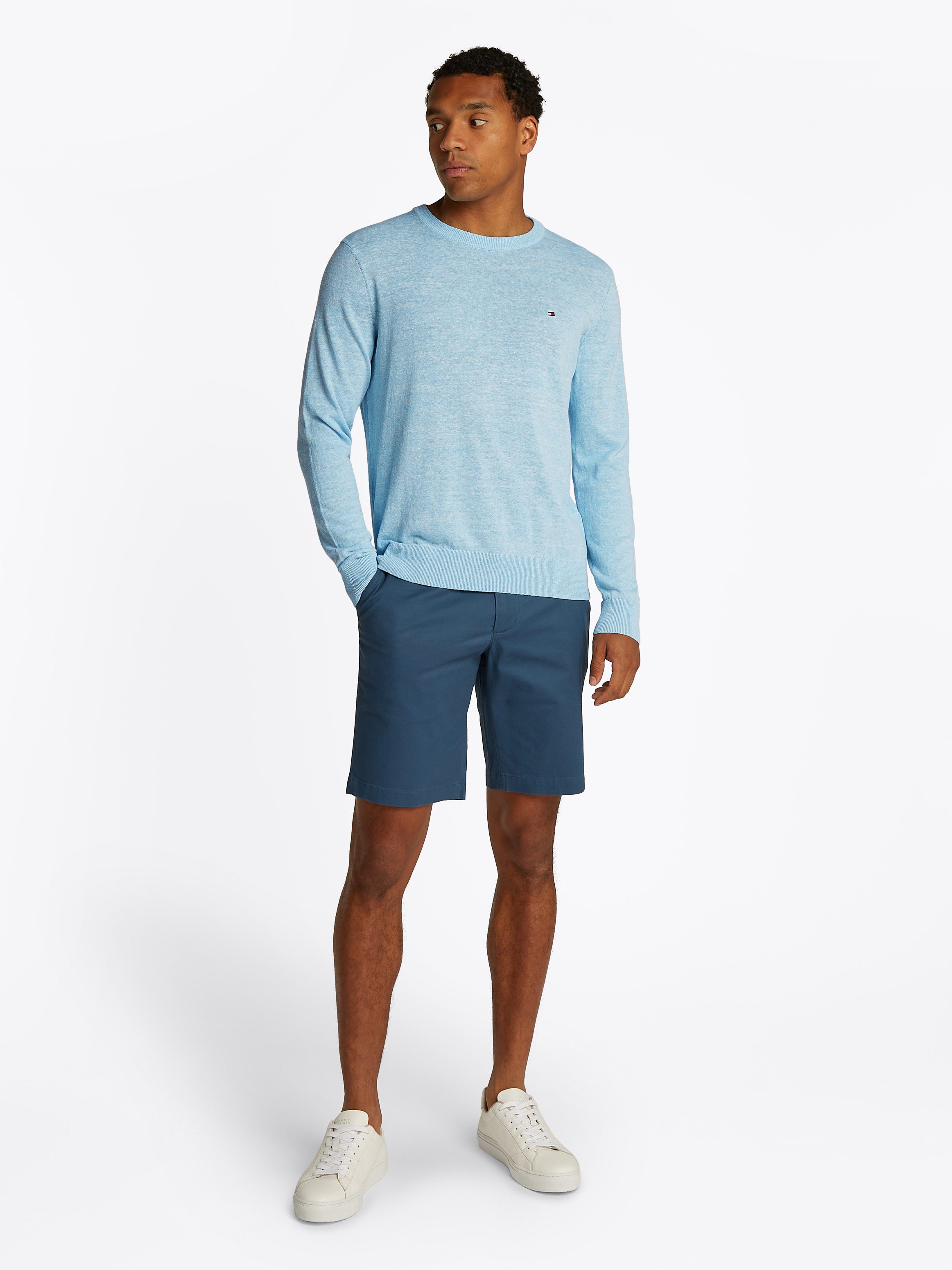 Tommy Hilfiger Trui met ronde hals COTTON LINEN CREW NECK