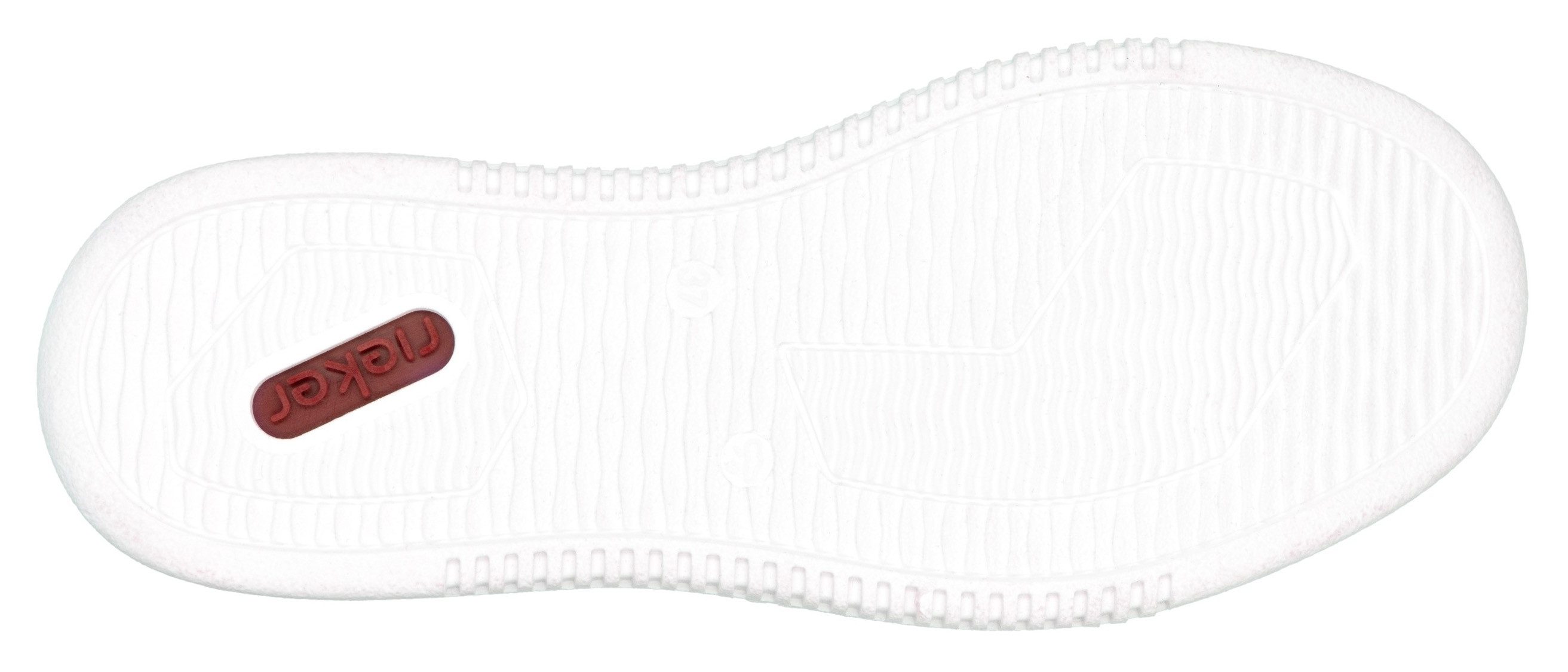 Rieker Plateausneakers , sleehak sneaker, veterschoen, lage schoen met modieuze contrastdetails