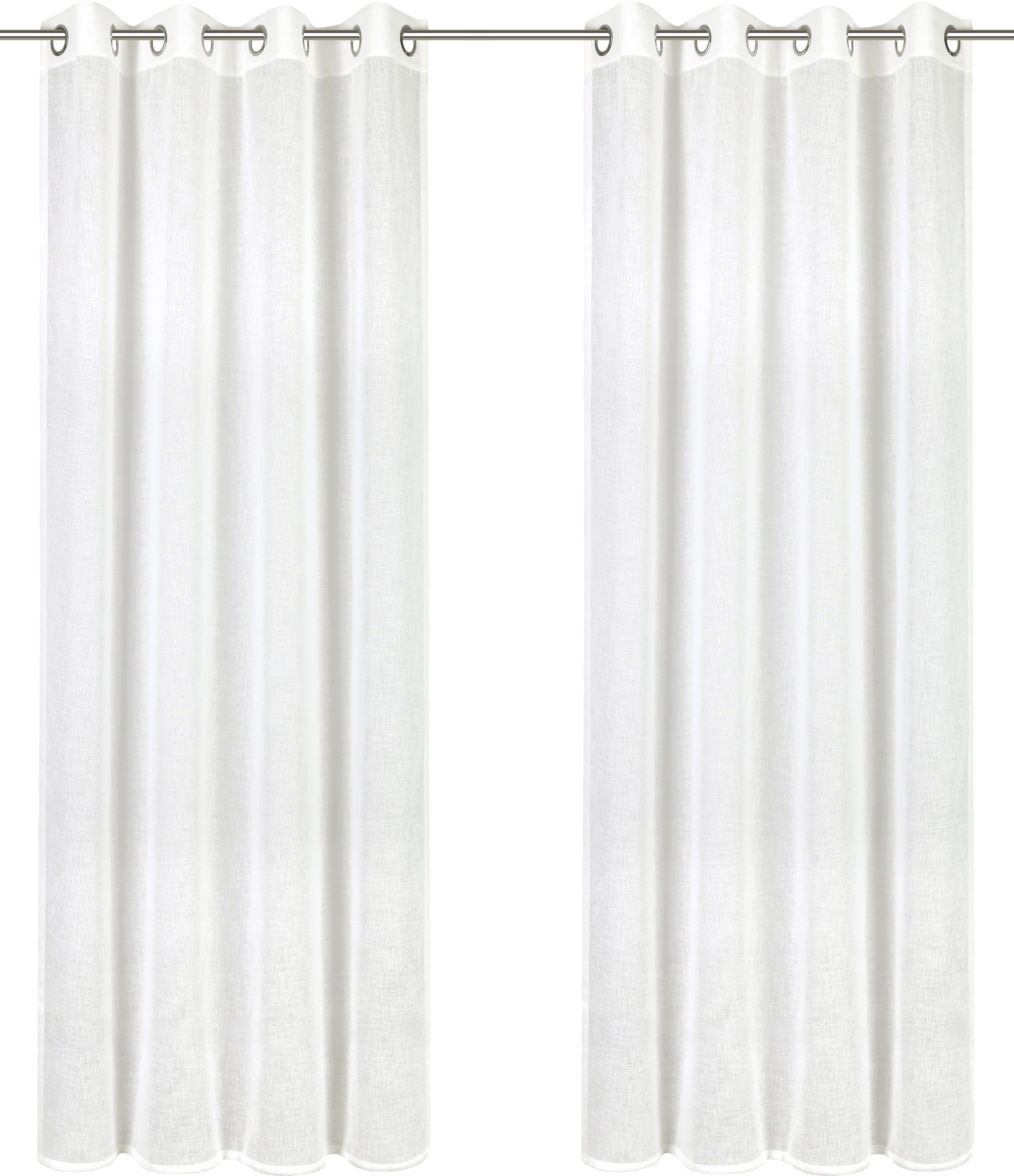 elbgestoeber Gordijn Elbsegel 4 transparant, linnen look, basic, monochroom, tot 295 cm lang (1 stuk)