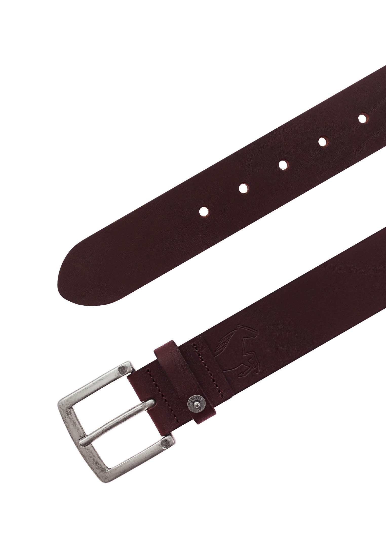 MUSTANG Leren riem Met drukknop-applicatie op de lus, 4 cm (1 stuk)