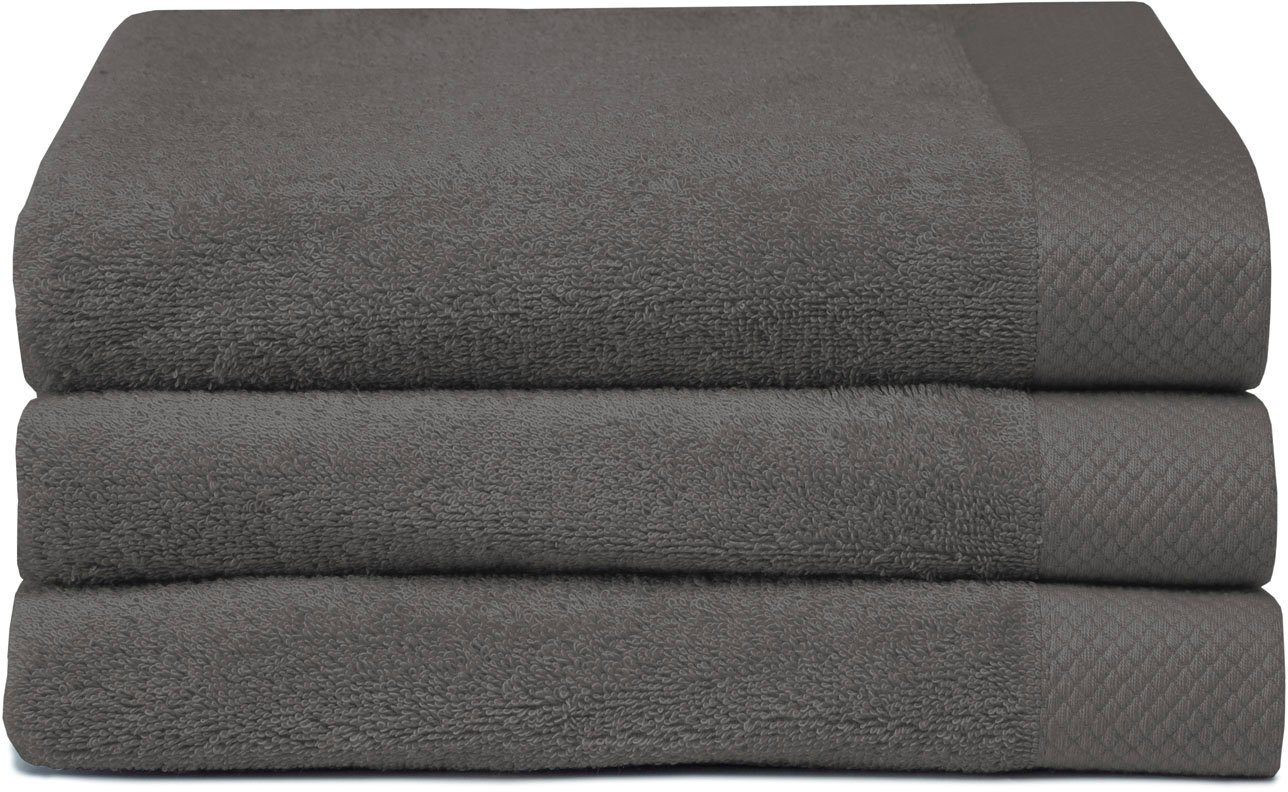 Seahorse Badlakens Seahorse Pure 100% superzacht badstof-katoen (3 stuks) handdoeken grijs