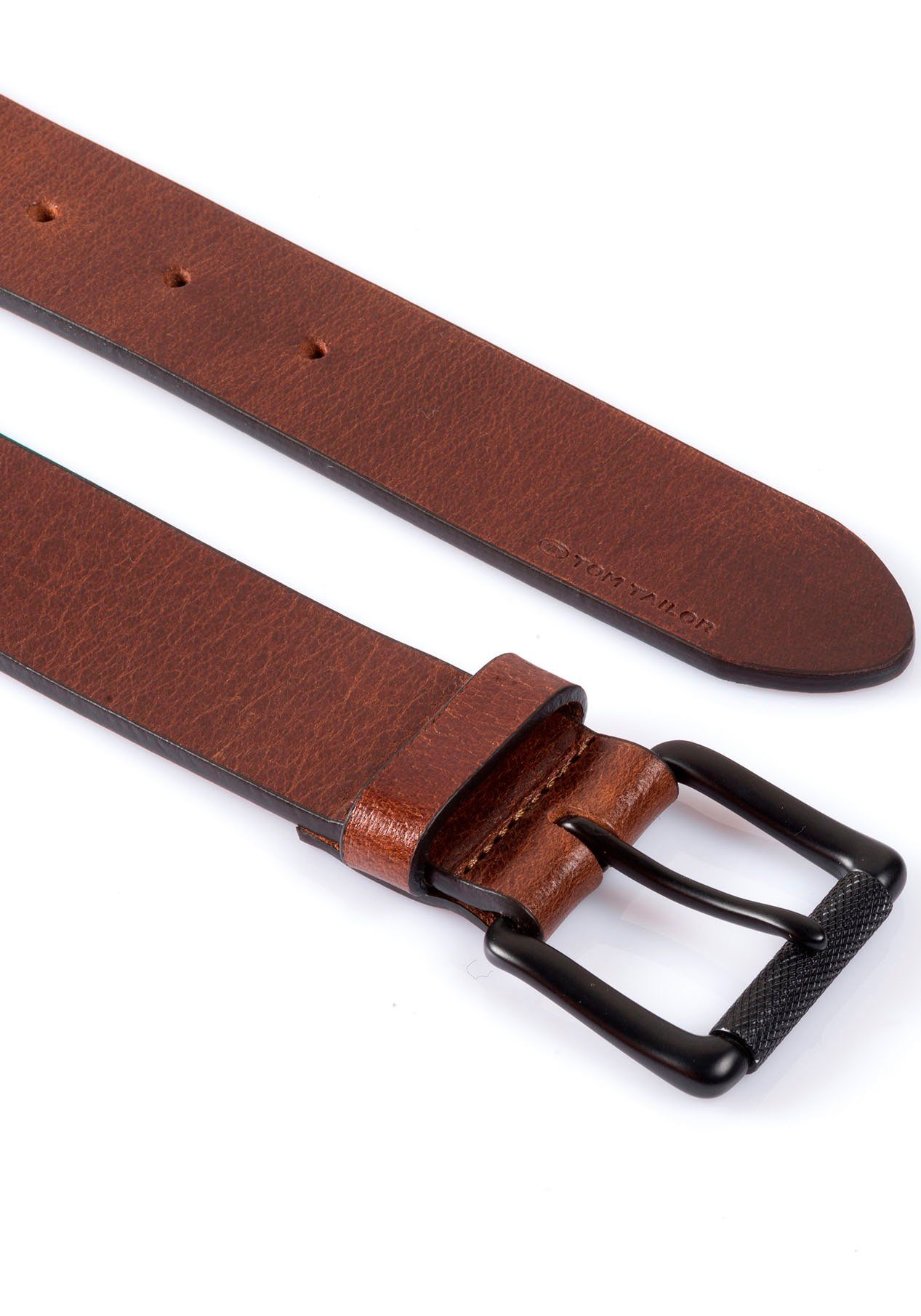 Tom Tailor Leren riem TTJASPER 3,5 cm brede herenriem, ideaal voor jeans tot maat 120