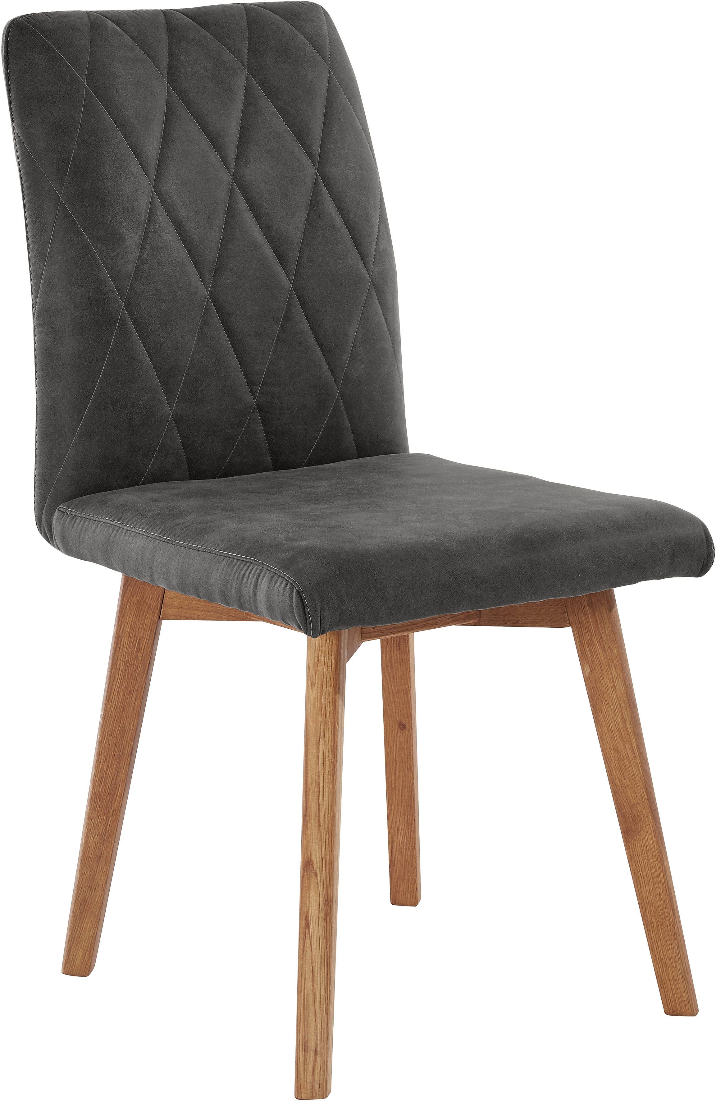 Home affaire Eetkamerstoel Brest Frame van eiken massief hout geolied (2 stuks)