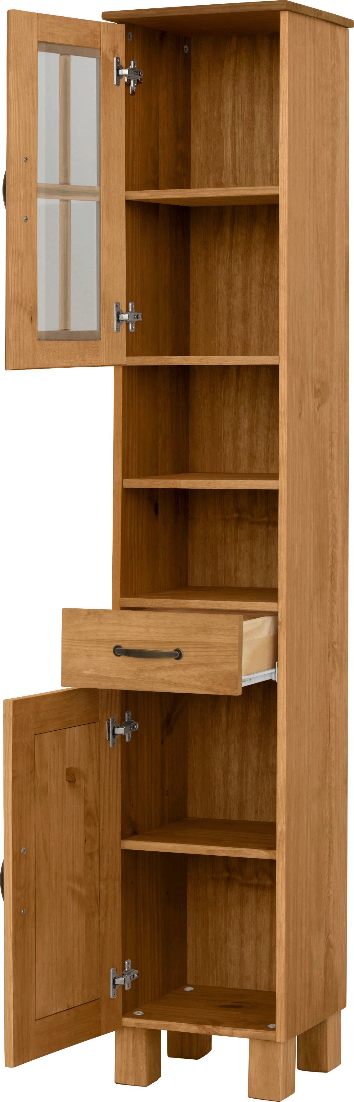 Home affaire Hoge kast Rodby Massief, FSC®-gecertificeerd hout, breedte 33 cm, hoogte 180 cm