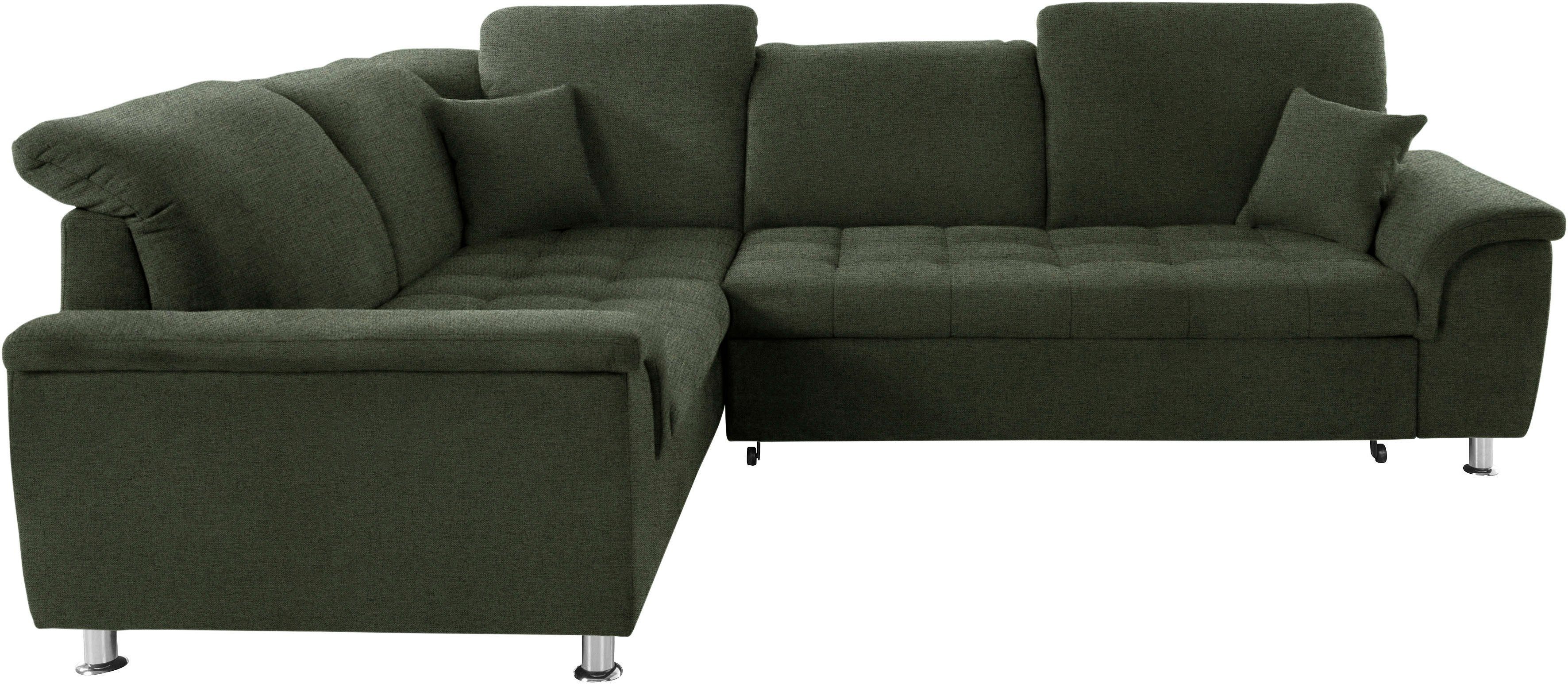 DOMO collection Hoekbank Franzi, tijdloos en elegant, moderne zittingstikking, L-Vorm