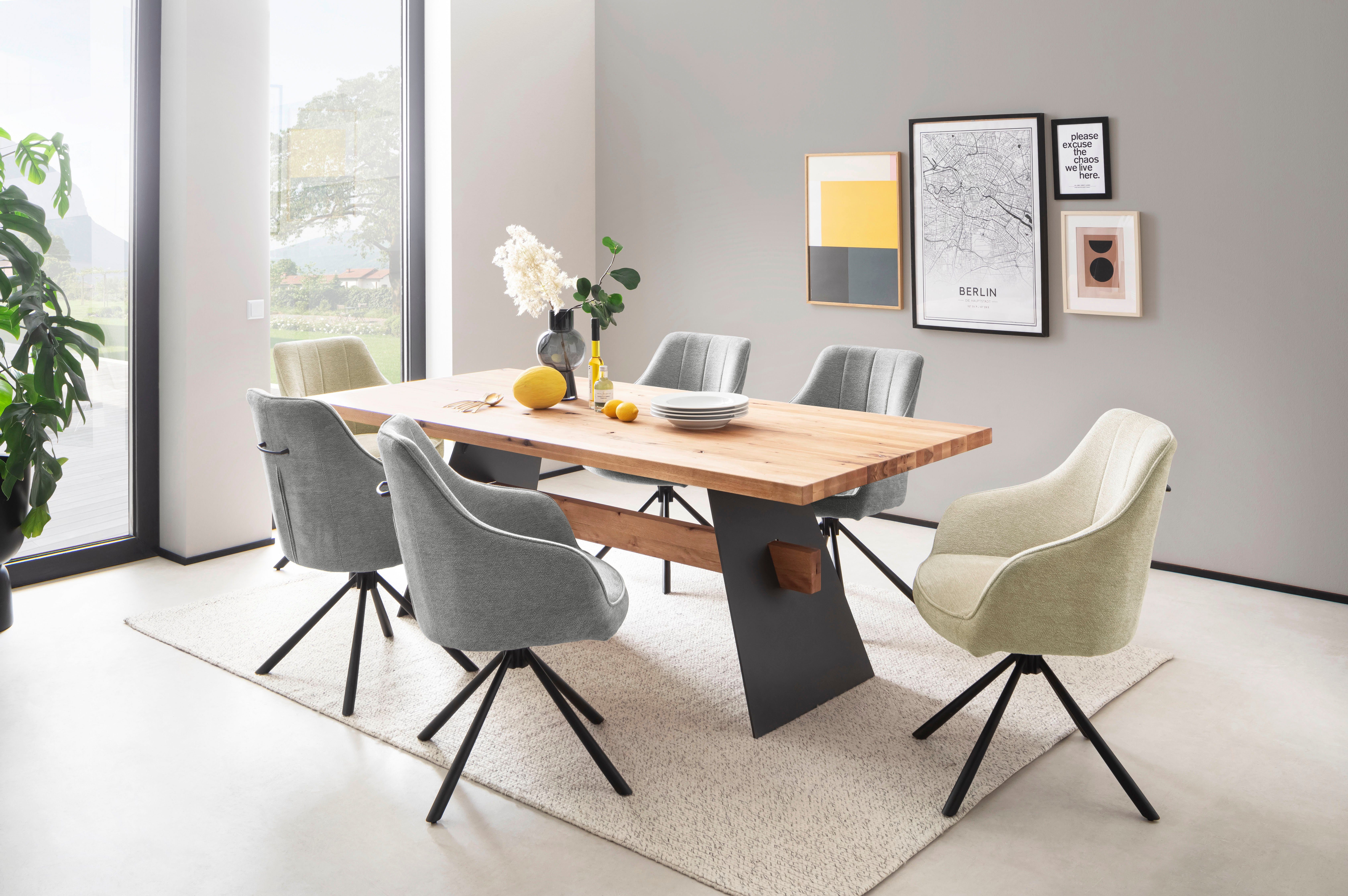 MCA furniture Eetkamerstoel KASAMA (2-pack), 180° draaibaar, belastbaarheid 120 kg, zithoogte ca. 51 cm