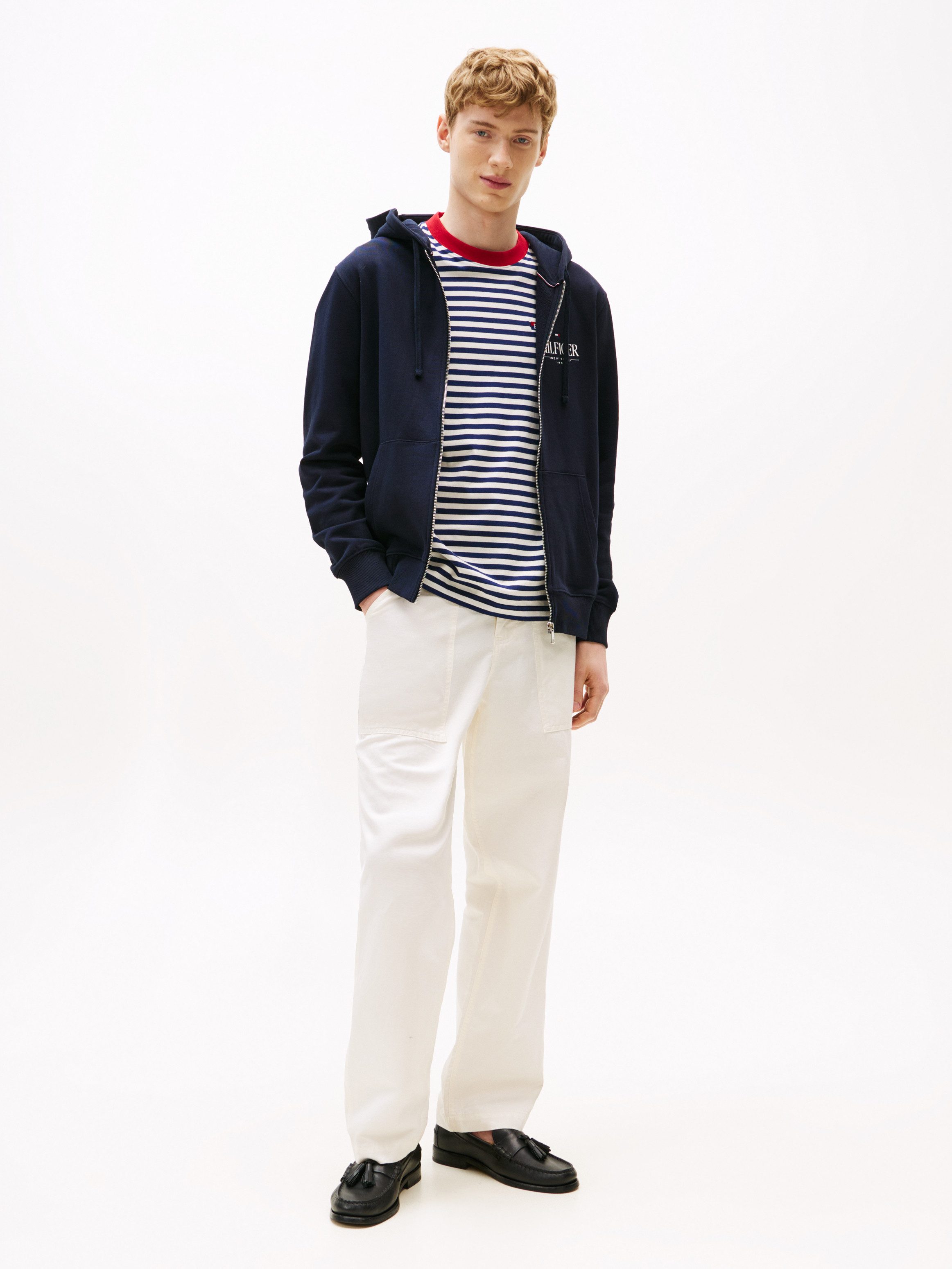 Tommy Hilfiger Capuchonsweatvest HILFIGER STACKED HOODED ZIP TH