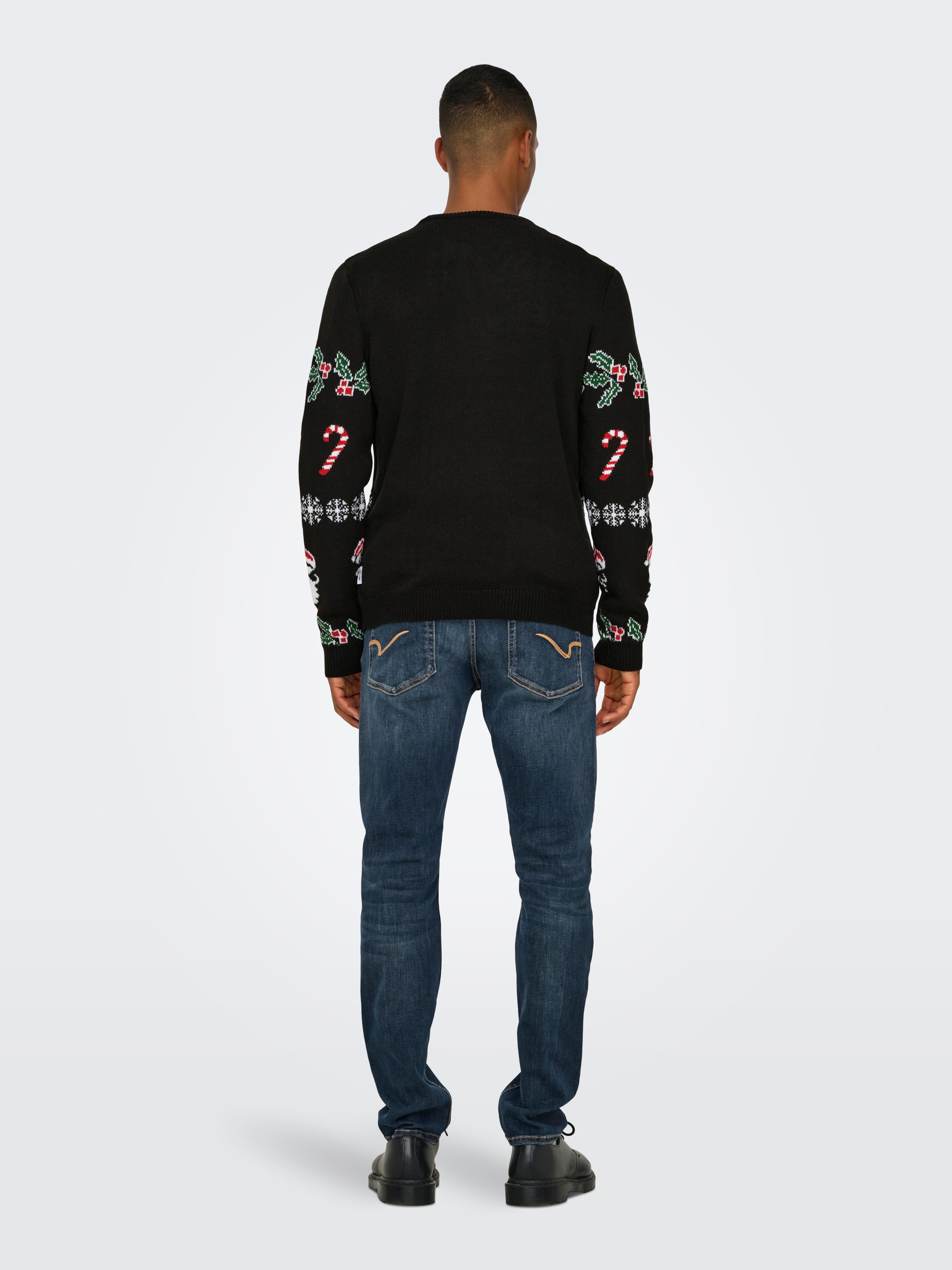 ONLY & SONS Gebreide trui ONSXMAS REG 5 ALLOVER CREW KNIT