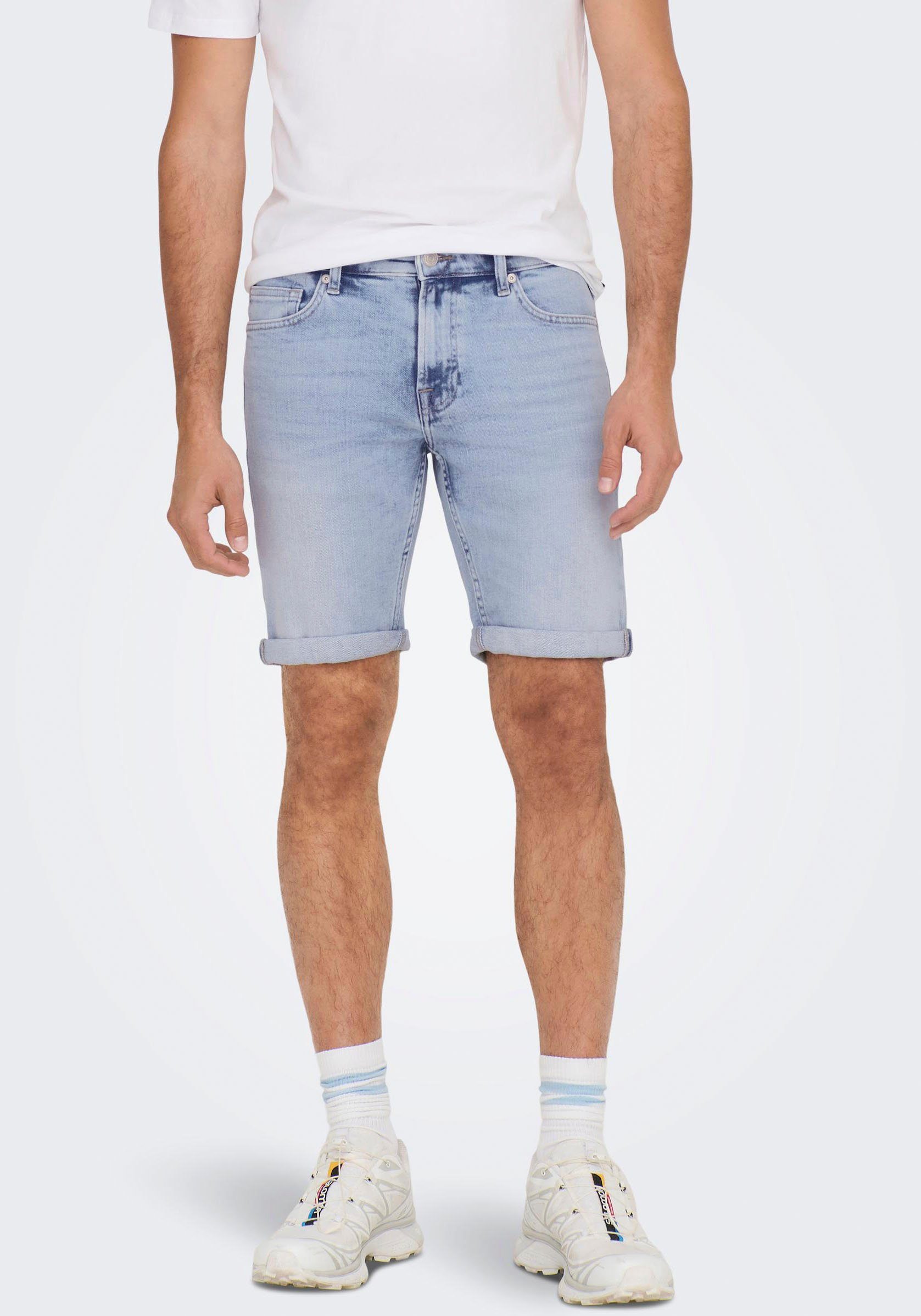 ONLY & SONS Jeansshort ONSPLY LIGHT BLUE 5189 SHORTS DNM NOOS heren jeans maat XXL blauw
