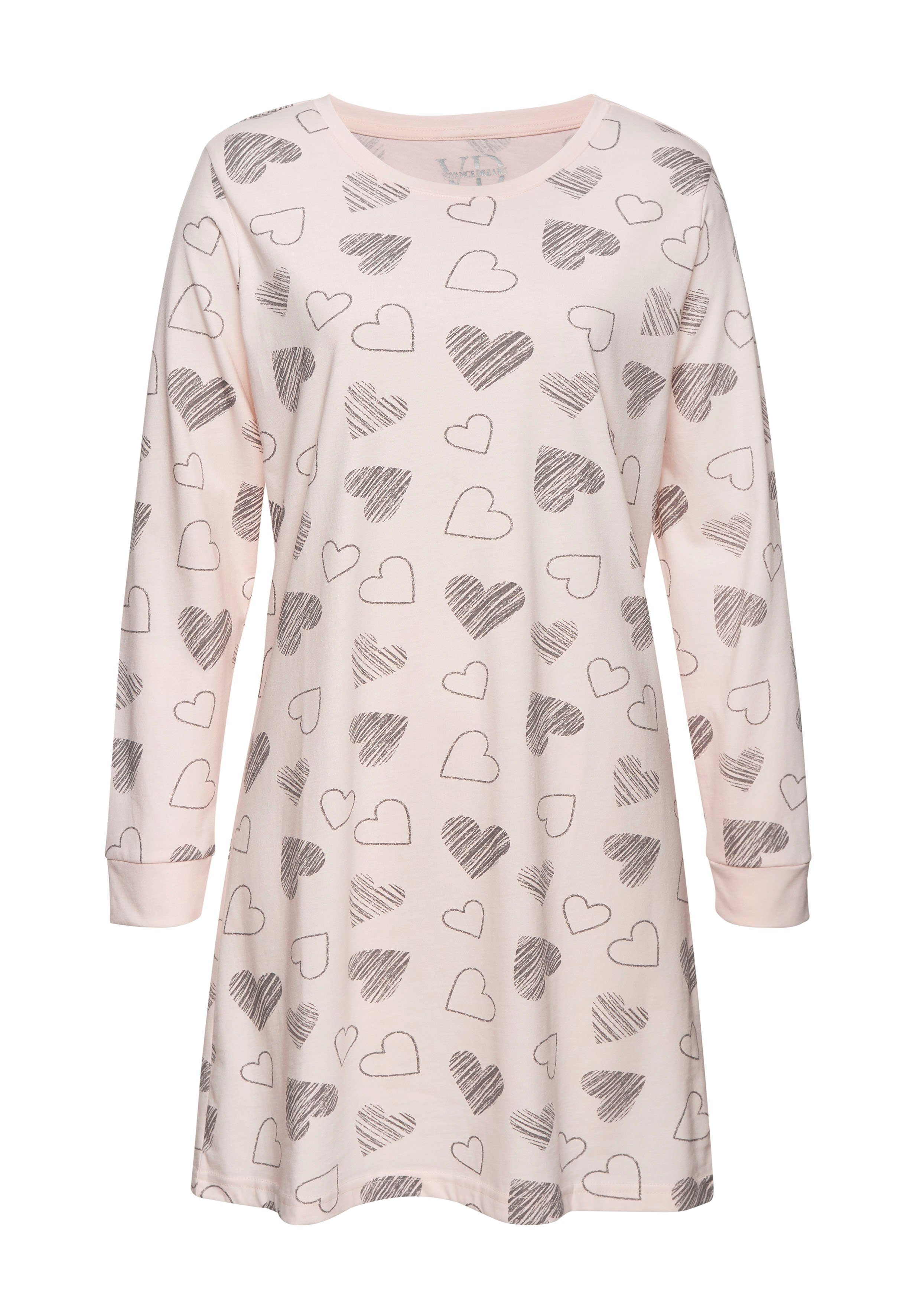 Vivance Dreams Nachthemd met leuke hartprint (Set van 2)