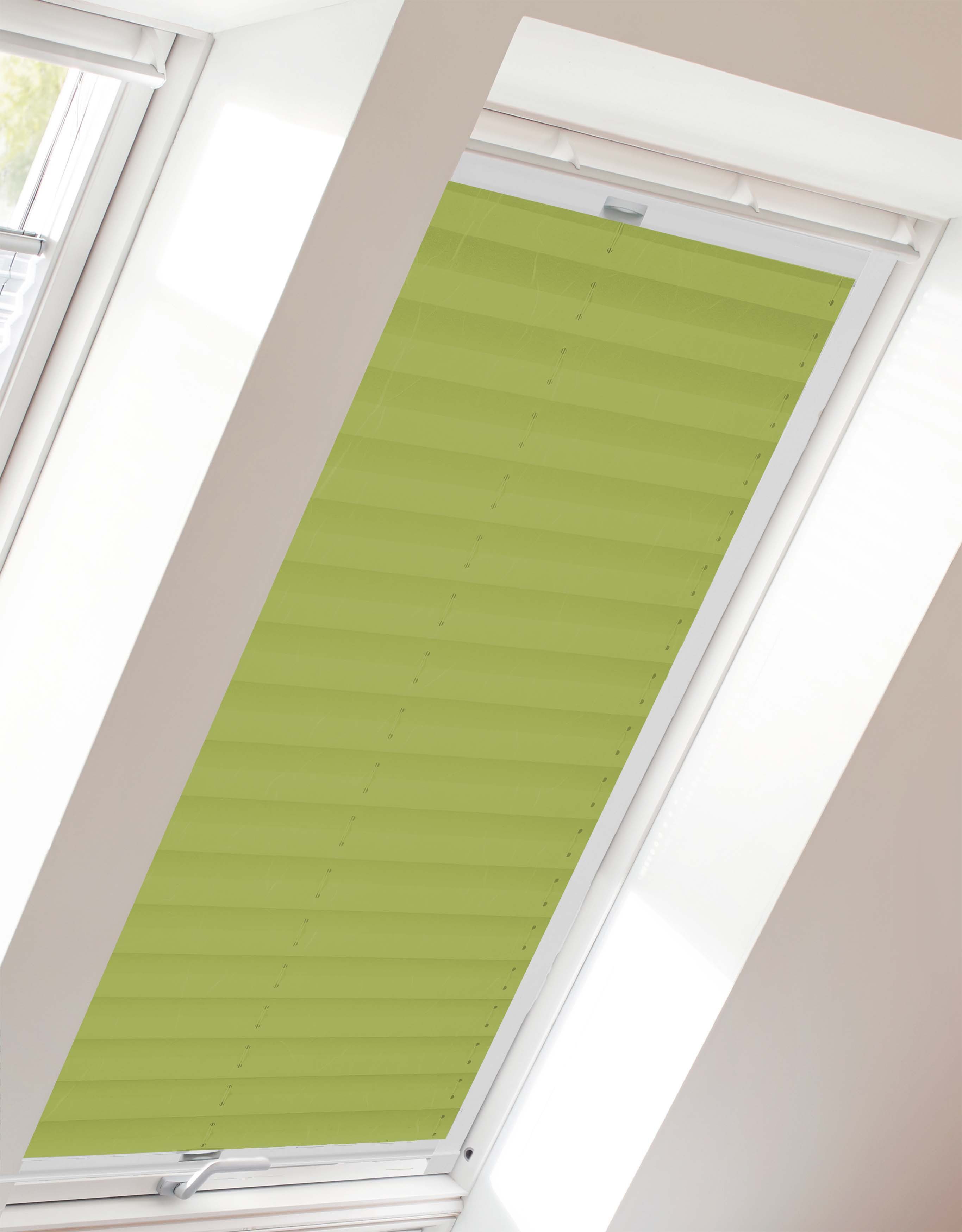 sunlines Plissé-vouwgordijn voor dakramen StartUp Style Crush (1 stuk) plisségordijnen maat 61,4 cm x 115,9 cm groen