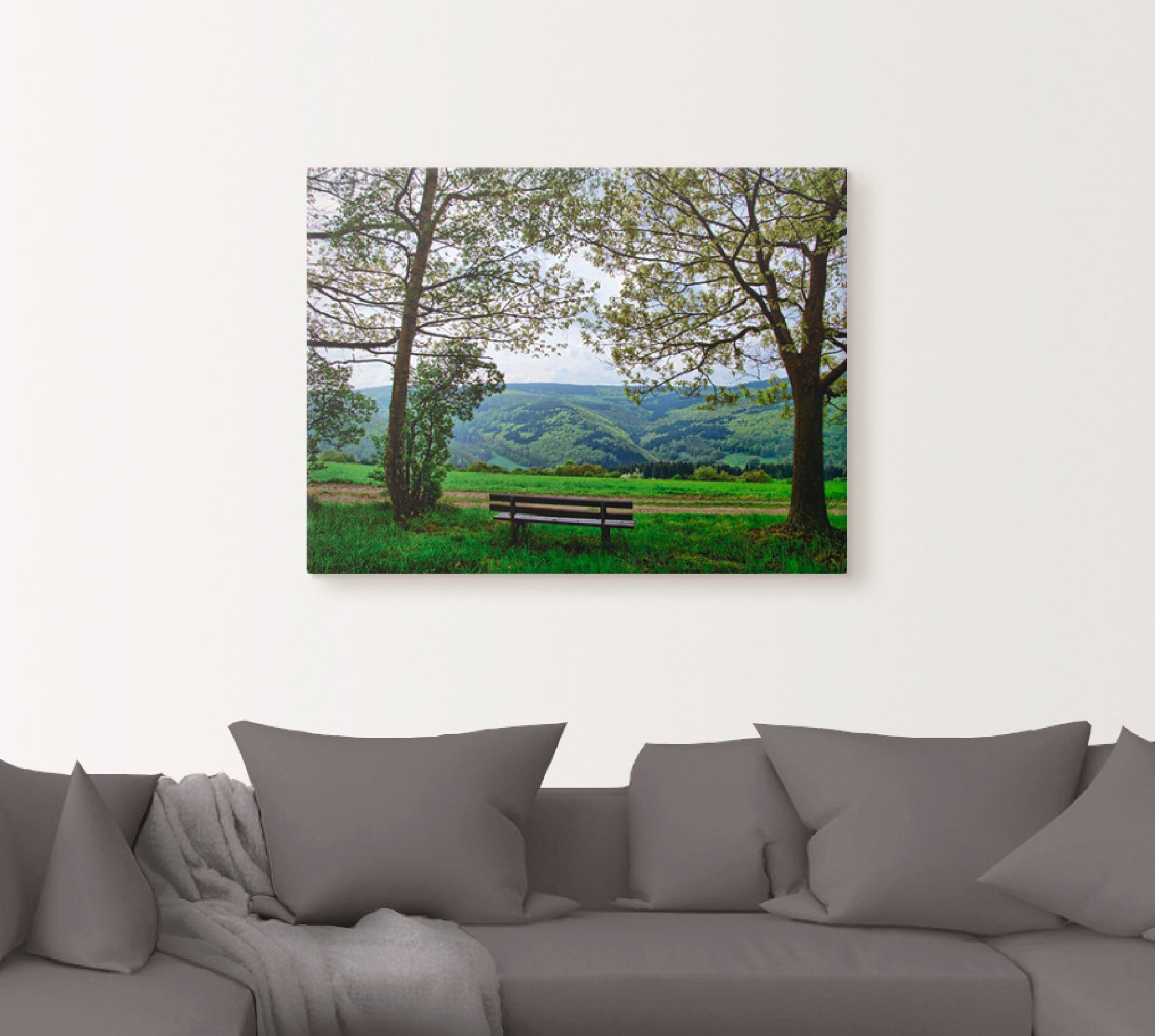 Artland Artprint op linnen Uitzicht op het voorjaar gespannen op een spieraam