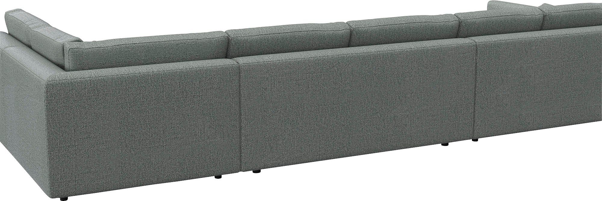 FLEXLUX Zithoek Lovane, U-vorm, comfortabel en comfortabel Zacht en zeer comfortabel, grote zitdiepte op koudschuim, inclusief sierkussen