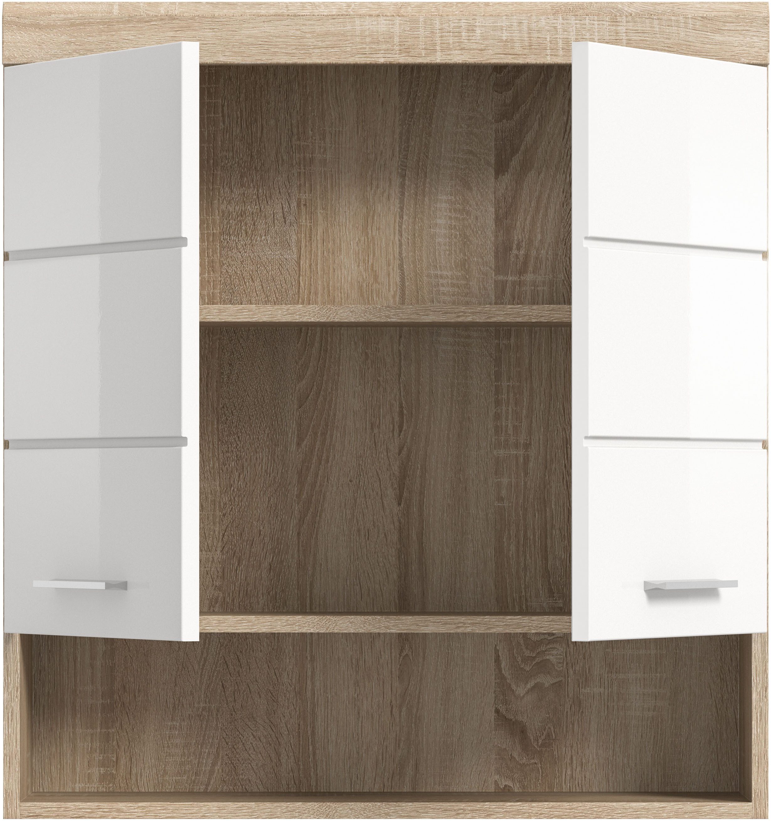 INOSIGN Hangend kastje Siena, breedte 74 cm, 2 deuren, 1 open vak, MDF-front in verschillende kleuren verkrijgbaar, badkamermeubels, badkamerkast, kast, badkamer