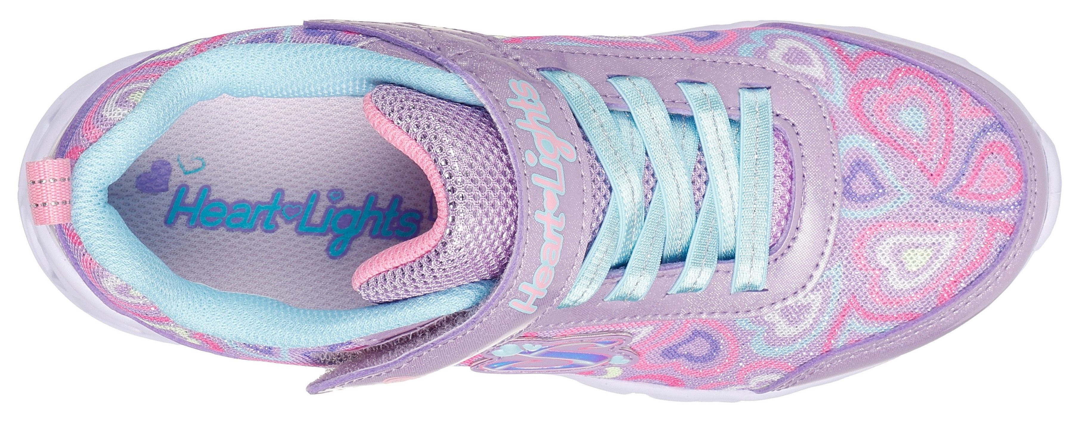 Skechers Sneakers HEART LIGHTS Blinkende schoen met hart-loopzool, maat sjabloon te downloaden