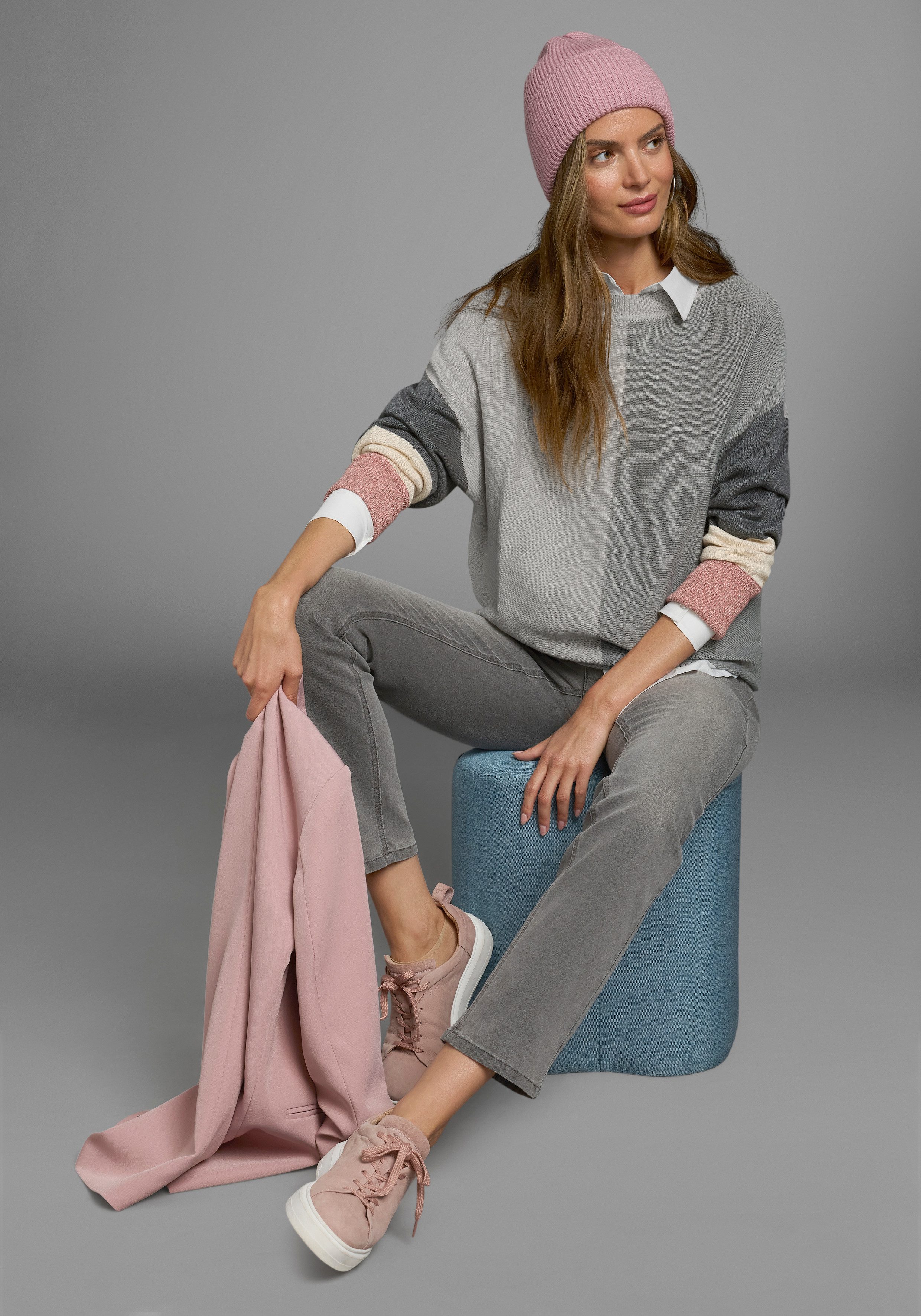 Boysen's Trui met ronde hals met modieuze pastel-colourblocking nieuwe kleur