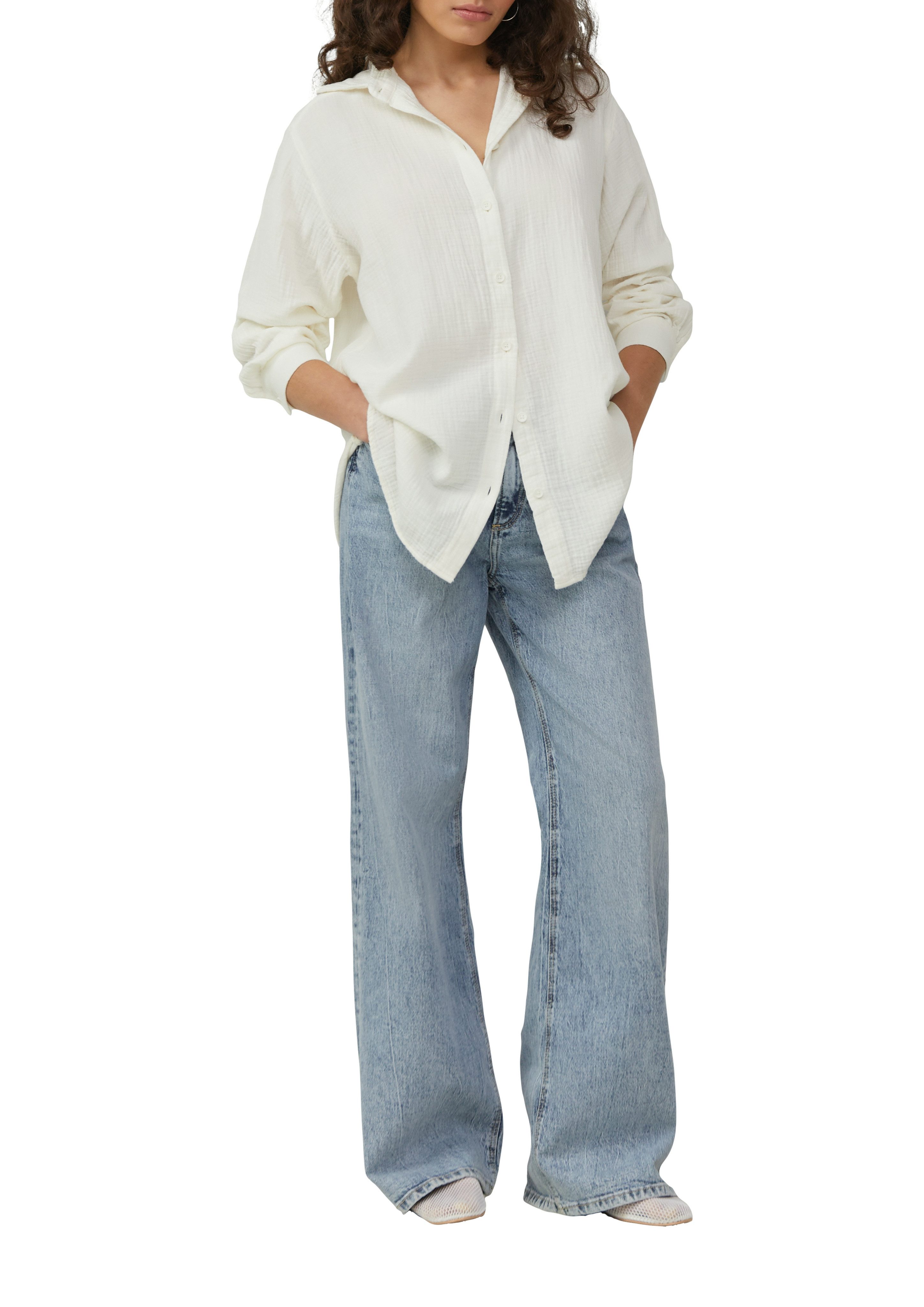 Q/S designed by Overhemdblouse van luchtige mousseline kwaliteit