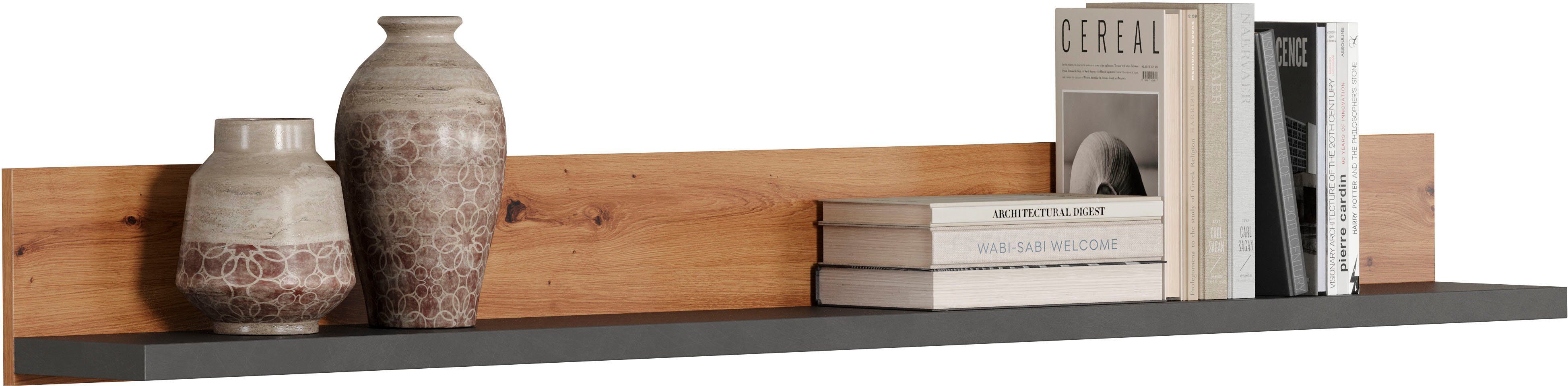 Home affaire Wandrek Ambres Boekenplank in matte echt houtlook - Afmetingen (B/D/H) 180/22/20 cm (1 stuk)