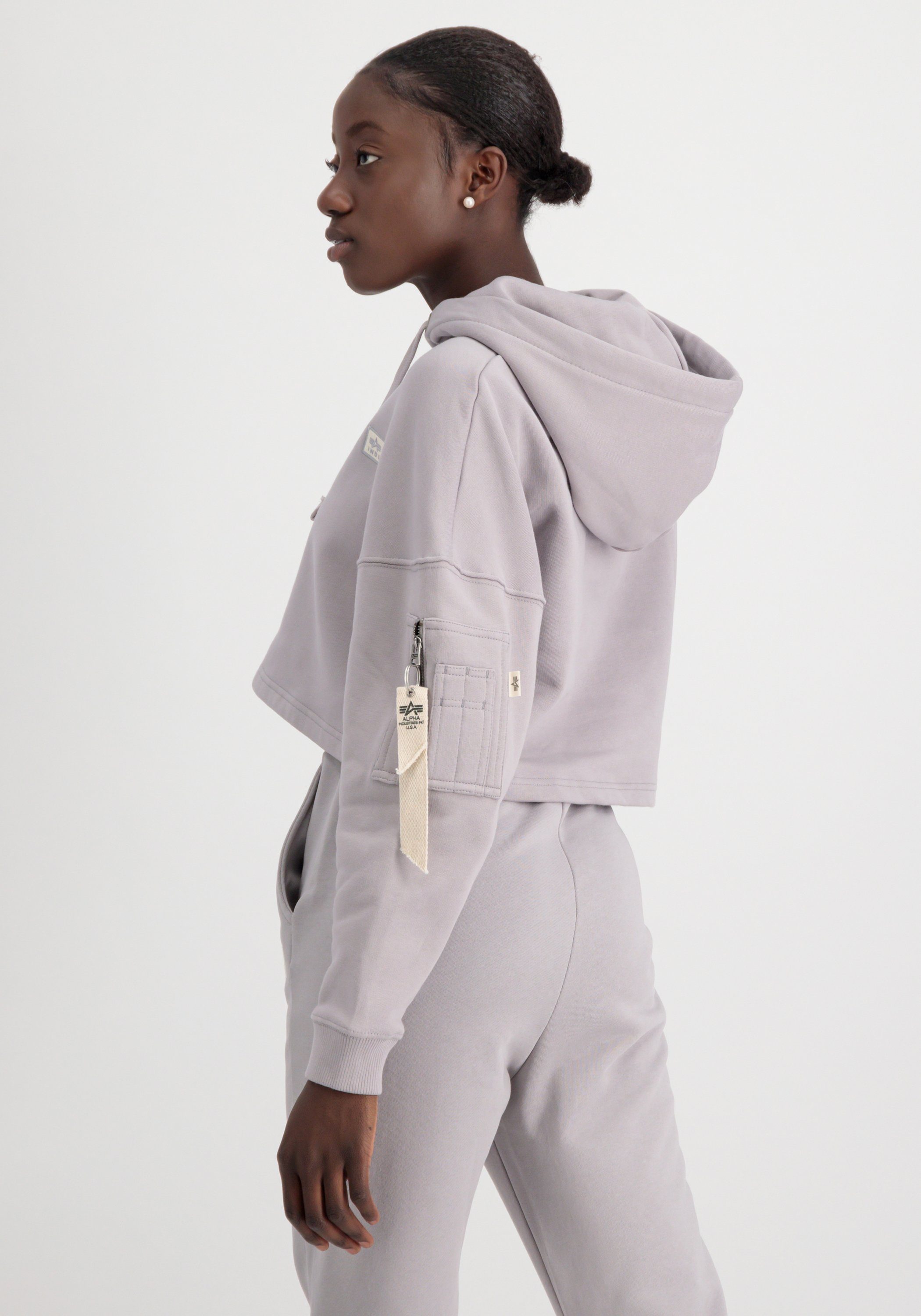 Alpha Industries Hoodie Alpha Industries Women - Hoodies Organics Cropped OS Hoodie Wmn