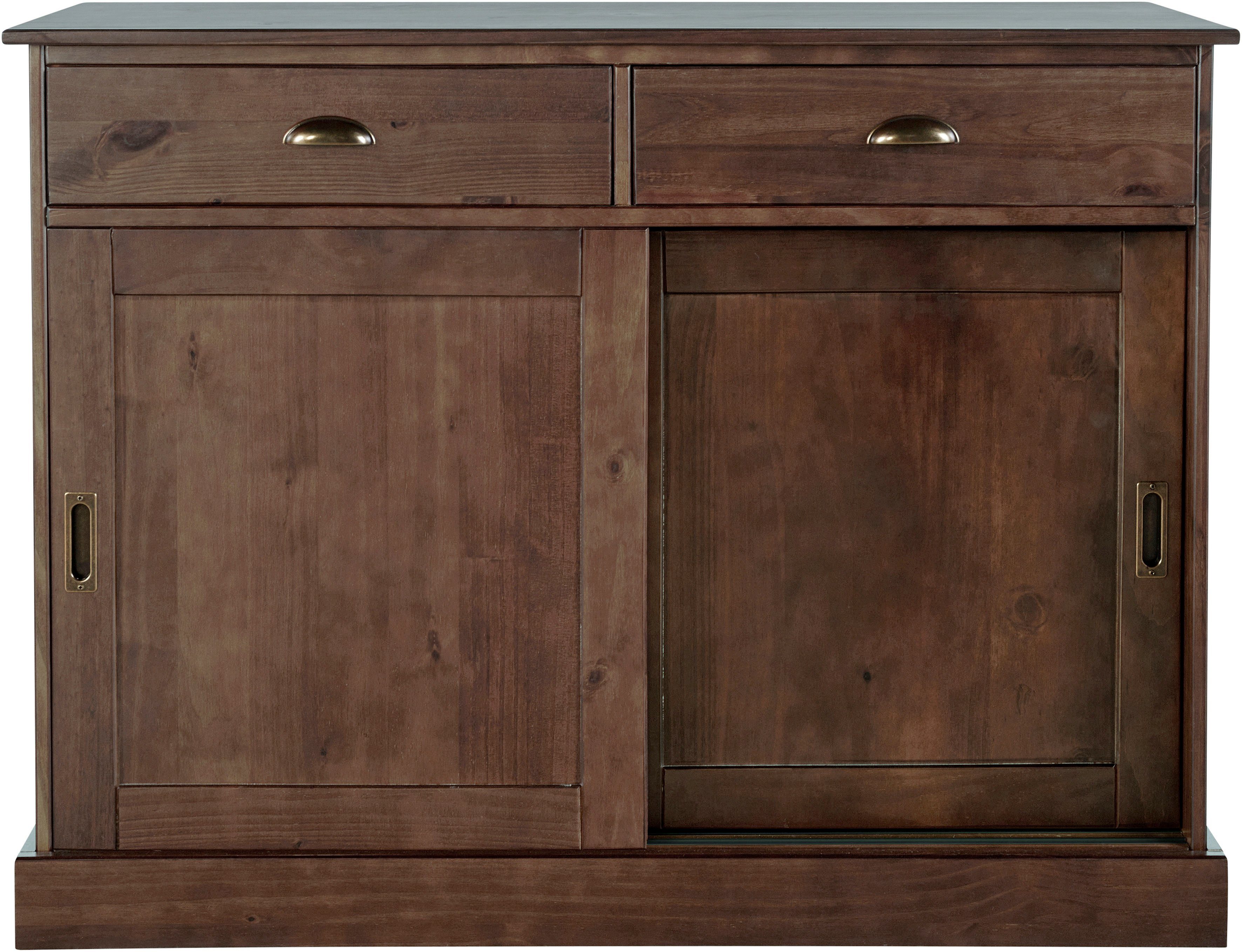 Home affaire Dressoir Schröder Commode, 2 schuifdeuren, 2 lades, van massief dennenhout