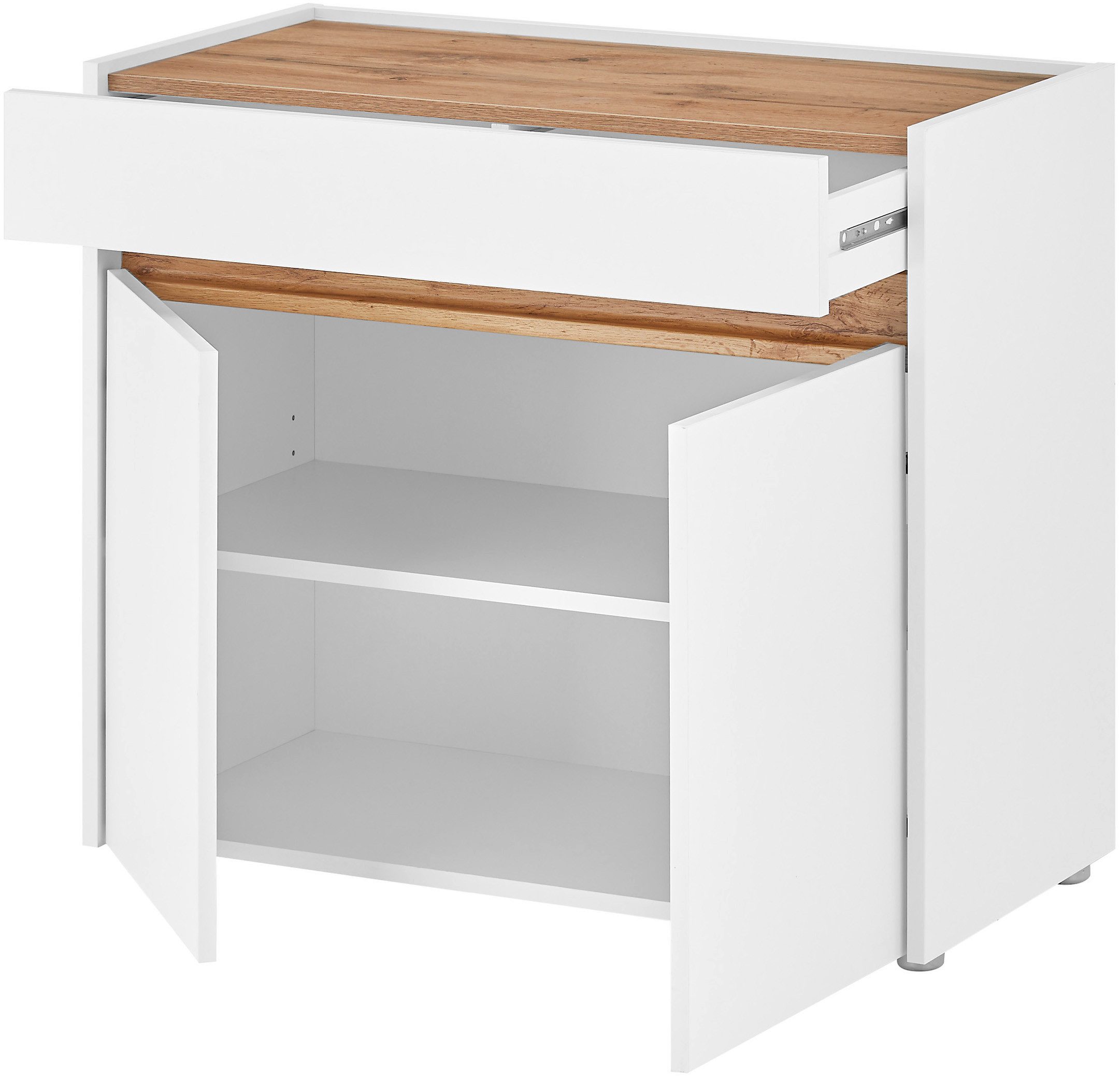 INOSIGN Kast GIRON/ CiTY, Kast in Wotan Eik, Sideboard in modern design in twee kleuren verkrijgbaar, 2 deuren, 1 lade, 80 cm breed