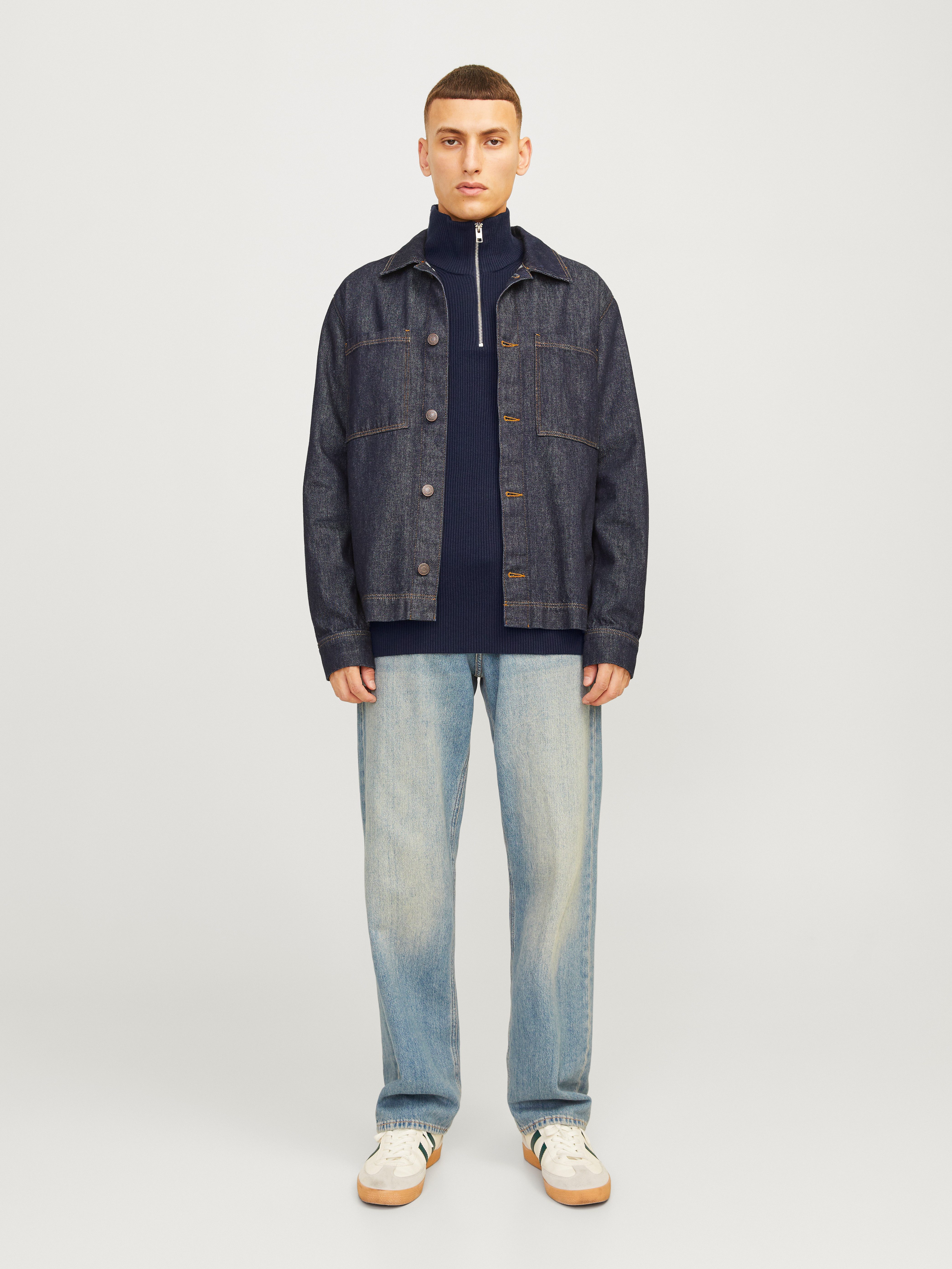 Jack & Jones Schipperstrui JJEPERFECT KNIT HALF ZIP SN