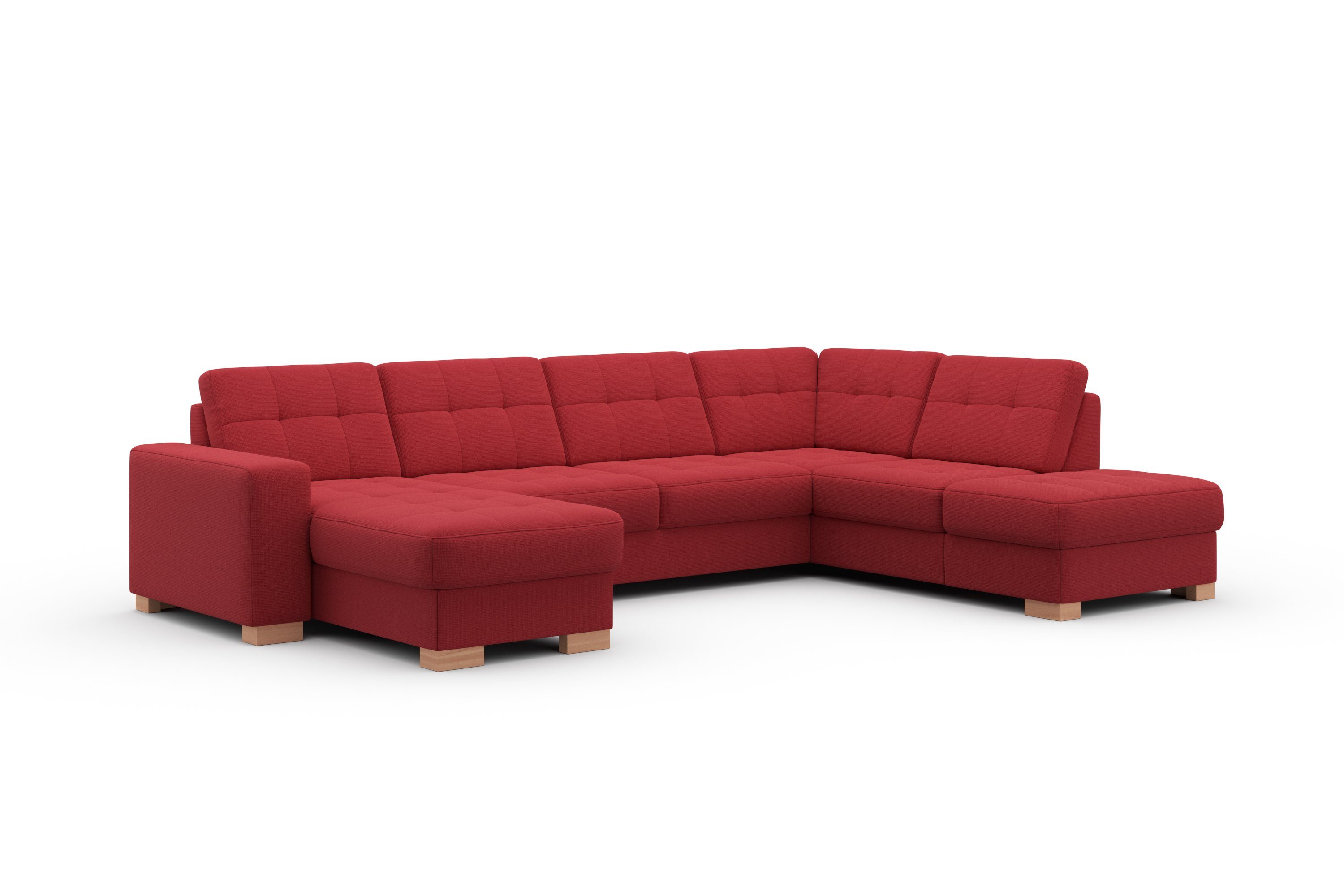 sit&more Zithoek Quincy U-vorm naar keuze met slaapfunctie en bedkist